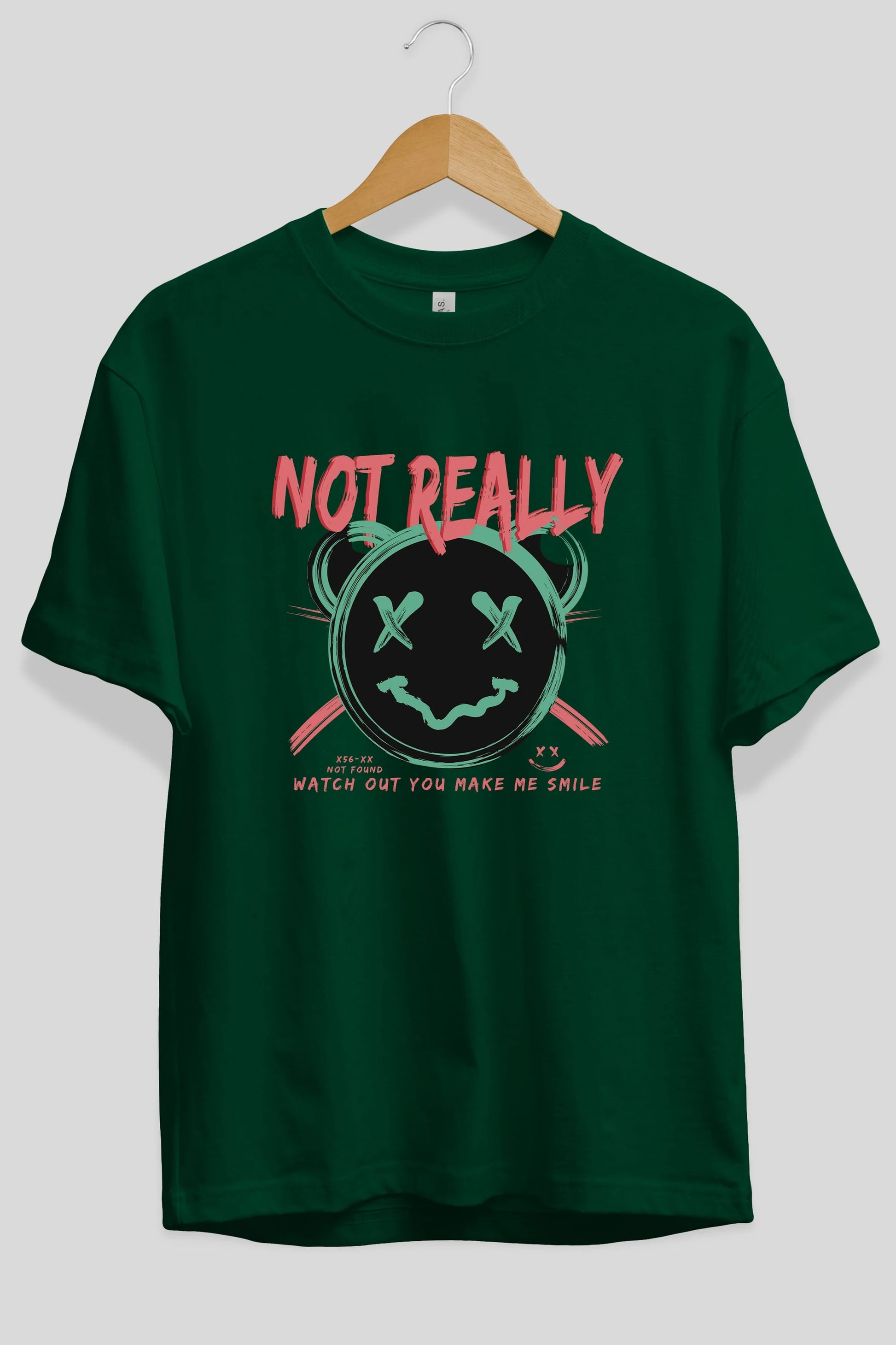 Not Really Bear Ön Baskılı Oversize t-shirt Erkek Kadın Unisex