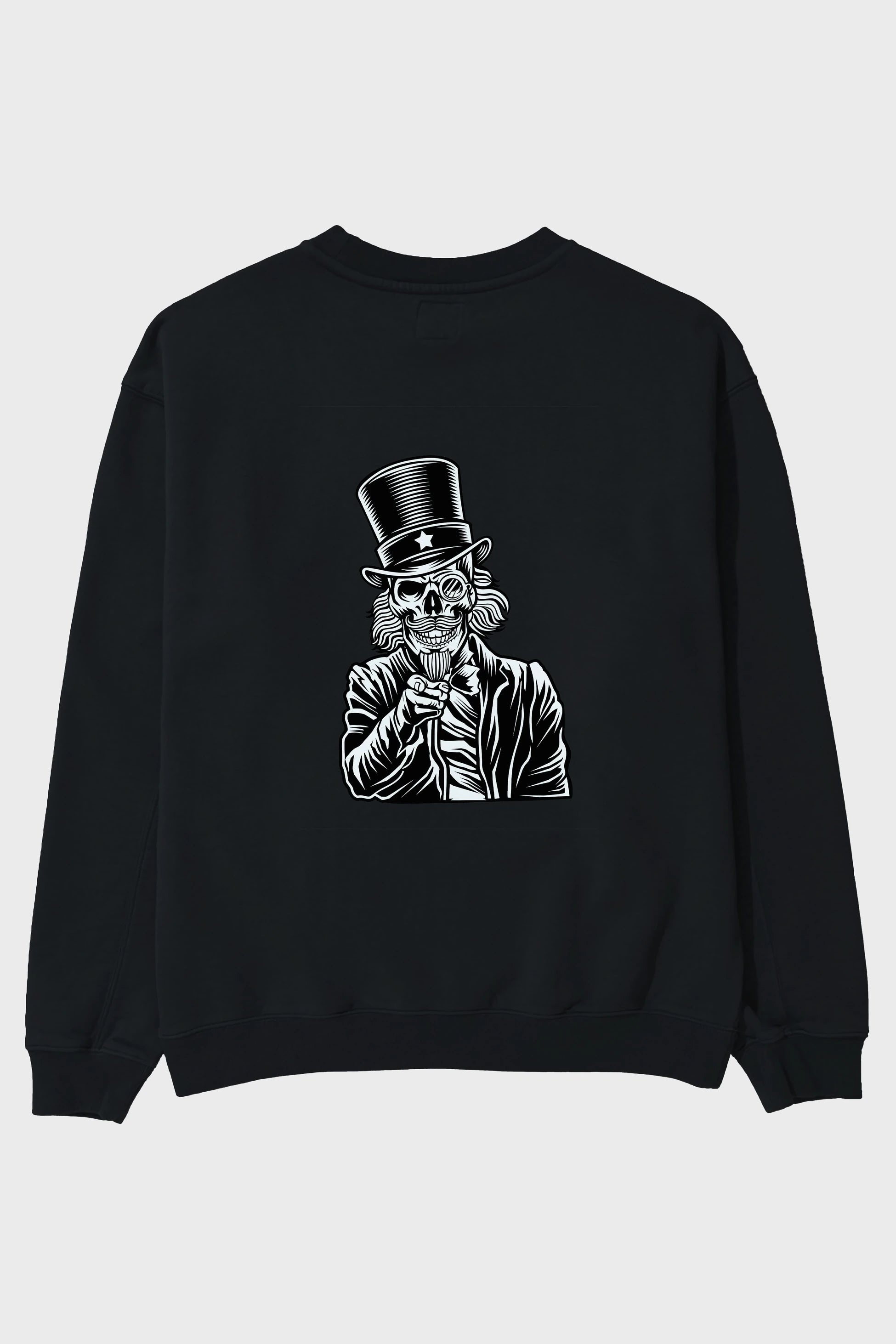 I Want You Skull Arka Baskılı Oversize Sweatshirt Erkek Kadın Unisex