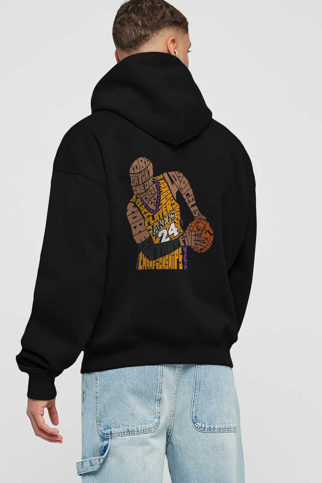 Kobe Bryant Arka Baskılı Hoodie Oversize Kapüşonlu Sweatshirt Erkek Kadın Unisex