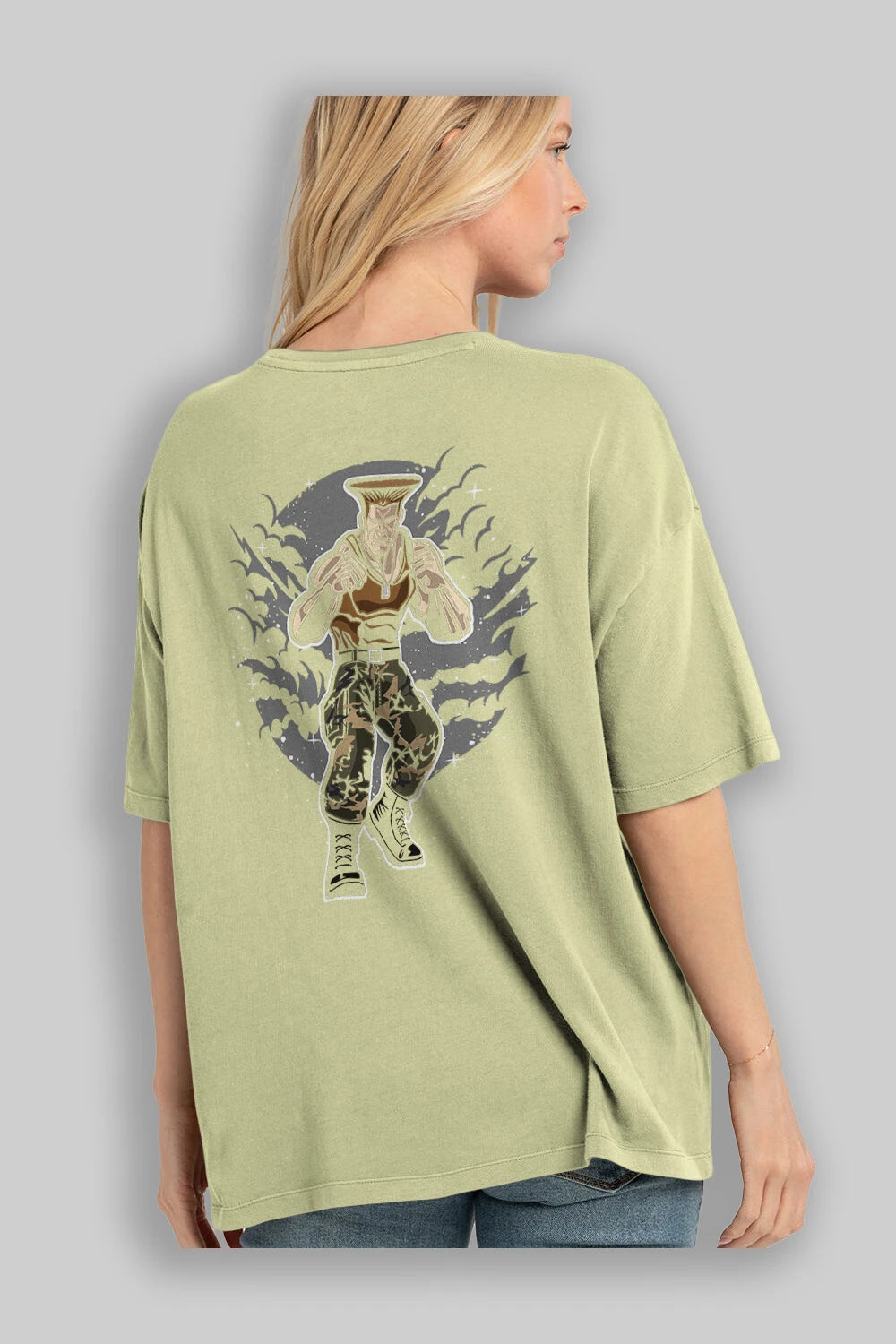 Guile Arka Baskılı Oversize t-shirt Erkek Kadın Unisex %100 Pamuk