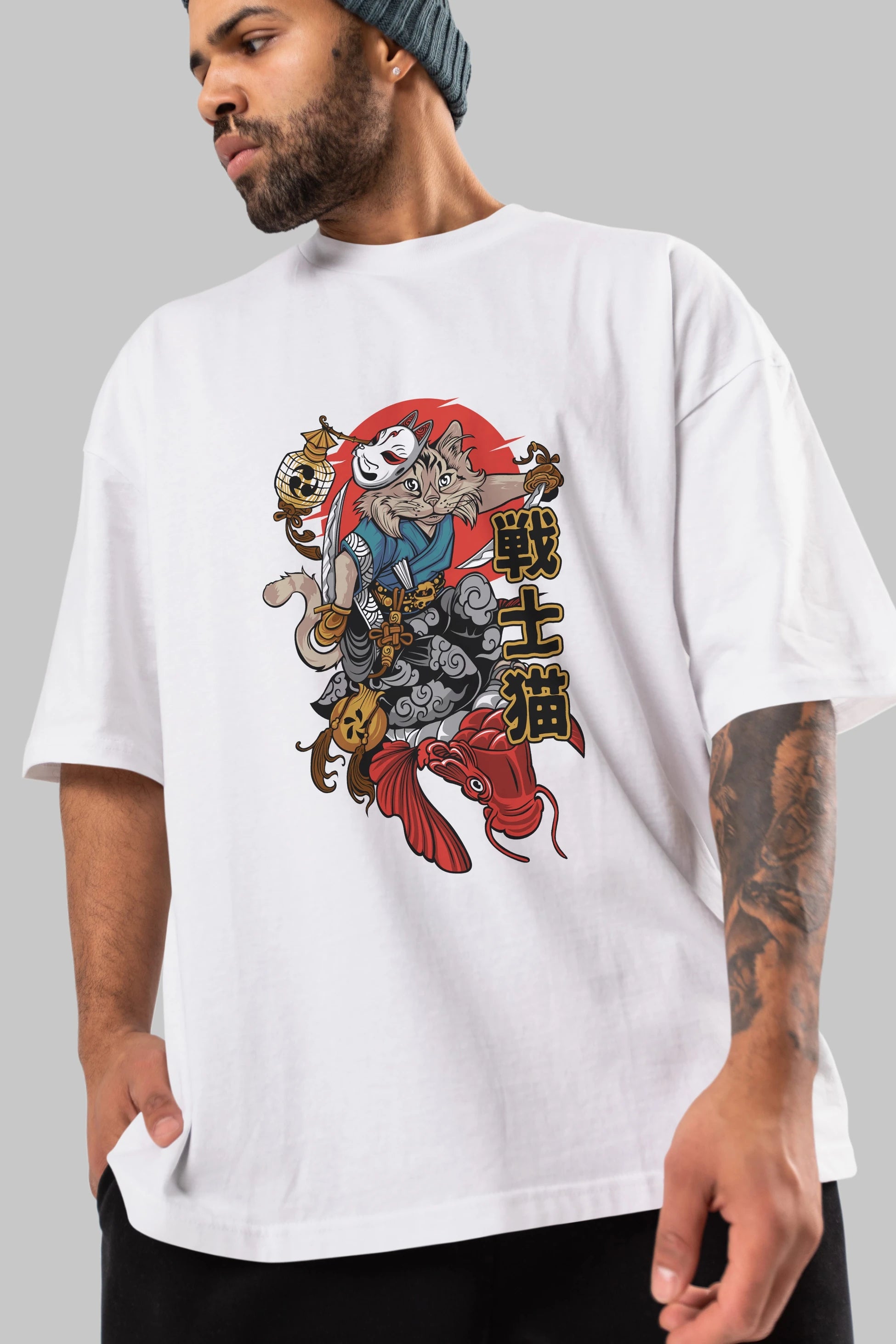 TRIBAL (2) Anime Ön Baskılı Oversize t-shirt %100 pamuk Erkek Kadın Unisex