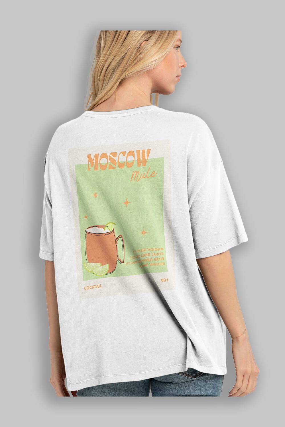 Moscow Mule 2 Arka Baskılı Oversize t-shirt Erkek Kadın Unisex %100 Pamuk Bisiklet Yaka tişort