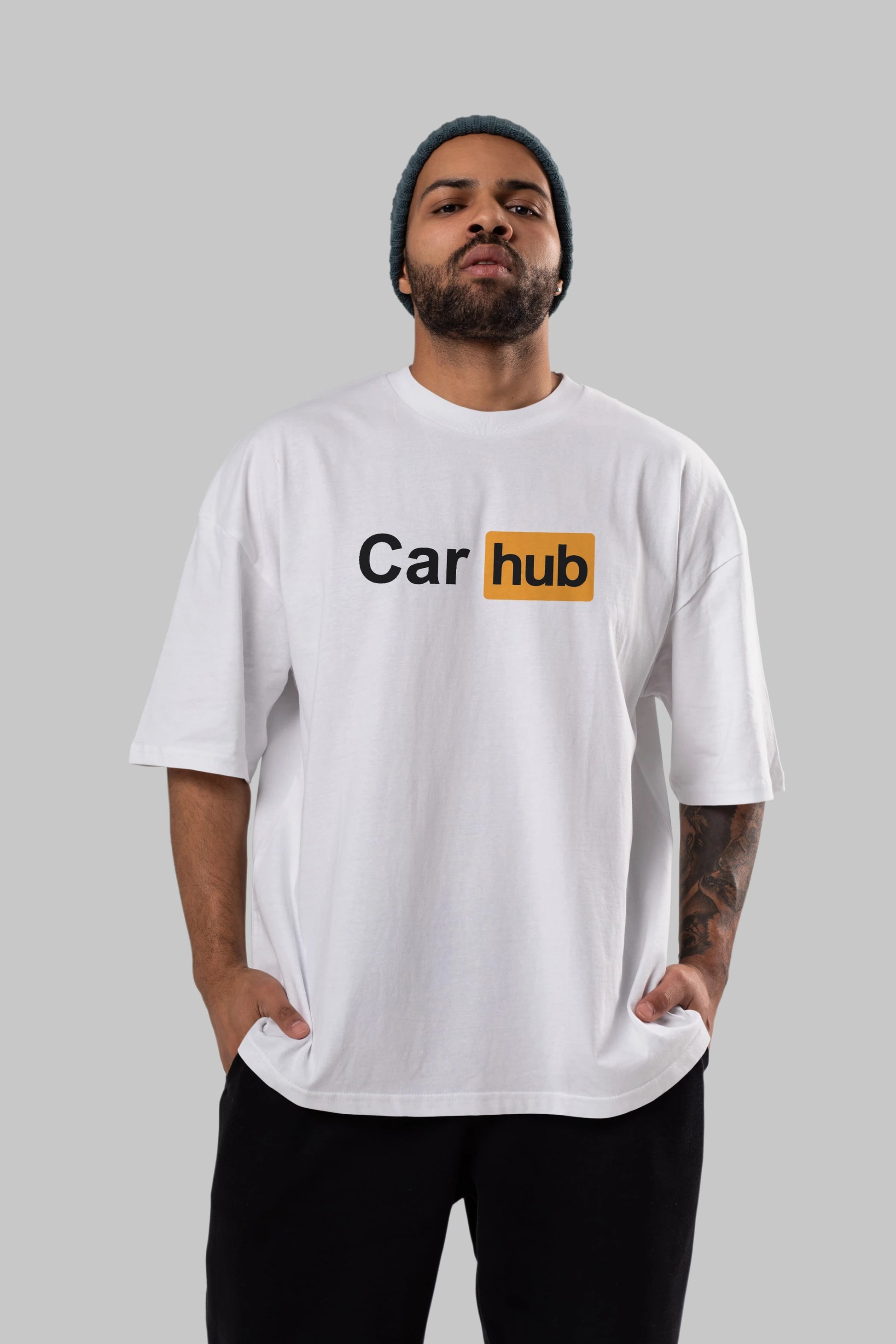 Car Hub Ön Baskılı Oversize t-shirt %100 pamuk Erkek Kadın Unisex