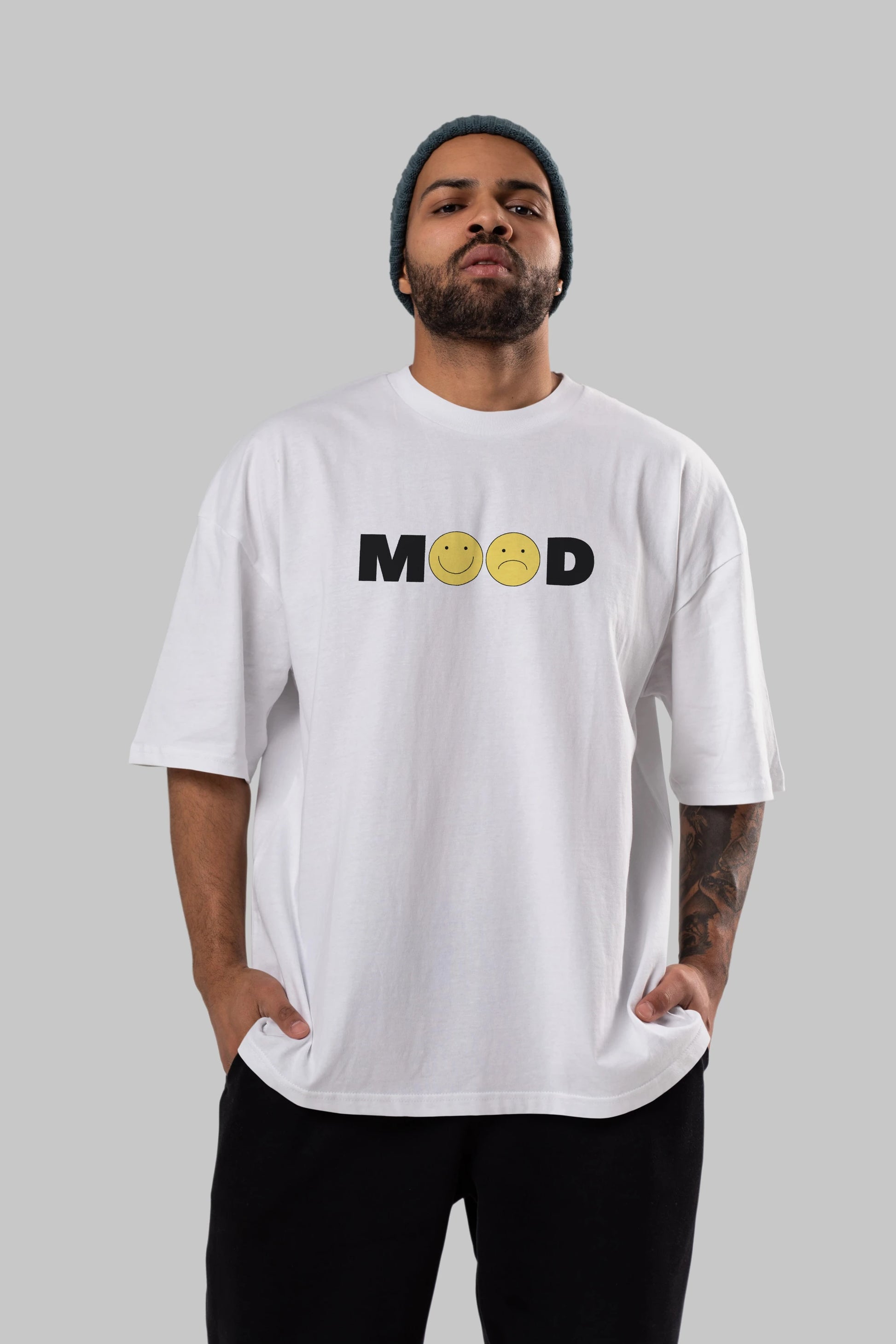 Mood Ön Baskılı Oversize t-shirt Erkek Kadın Unisex