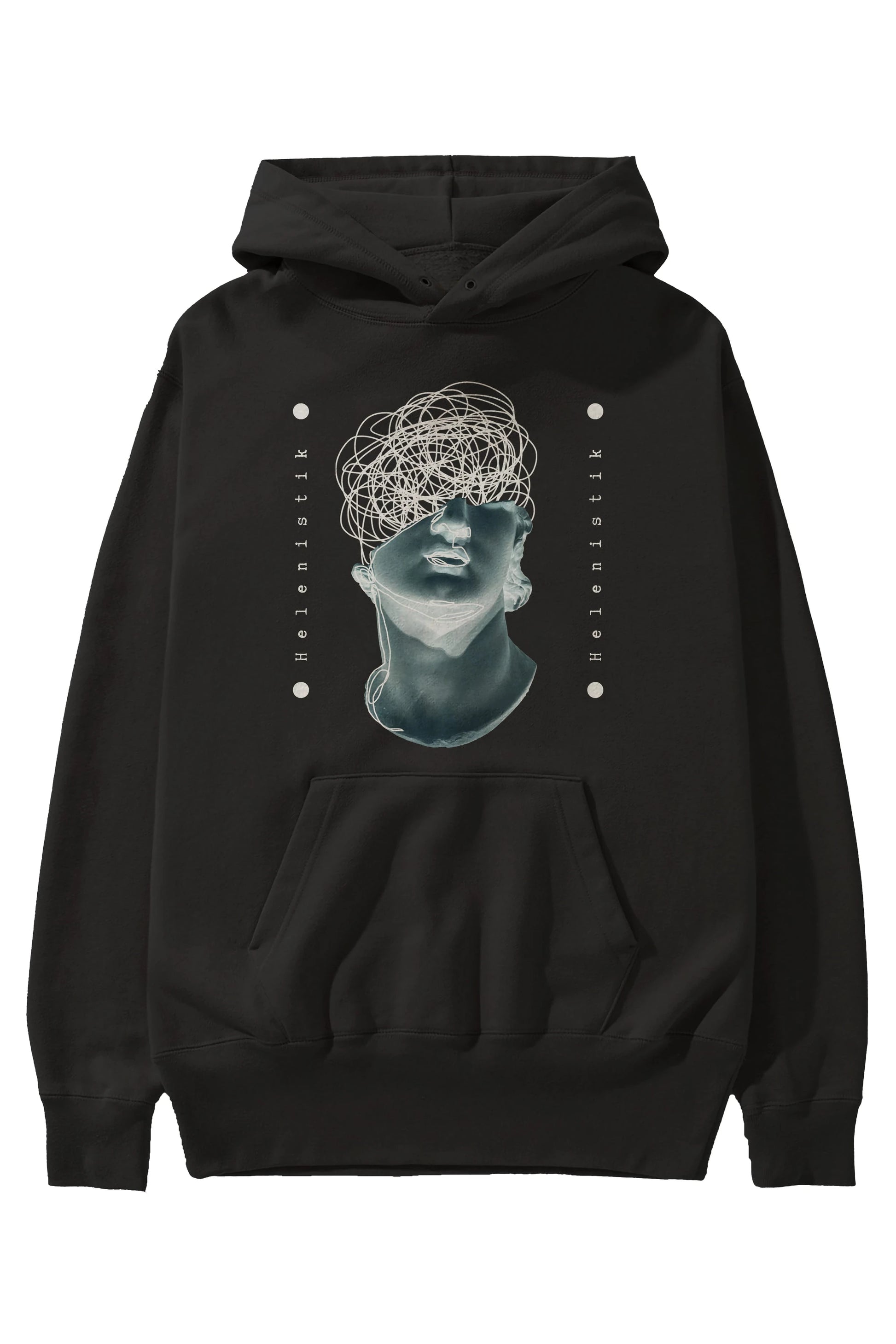 Heykel 2 Ön Baskılı Oversize Hoodie Kapüşonlu Sweatshirt Erkek Kadın Unisex