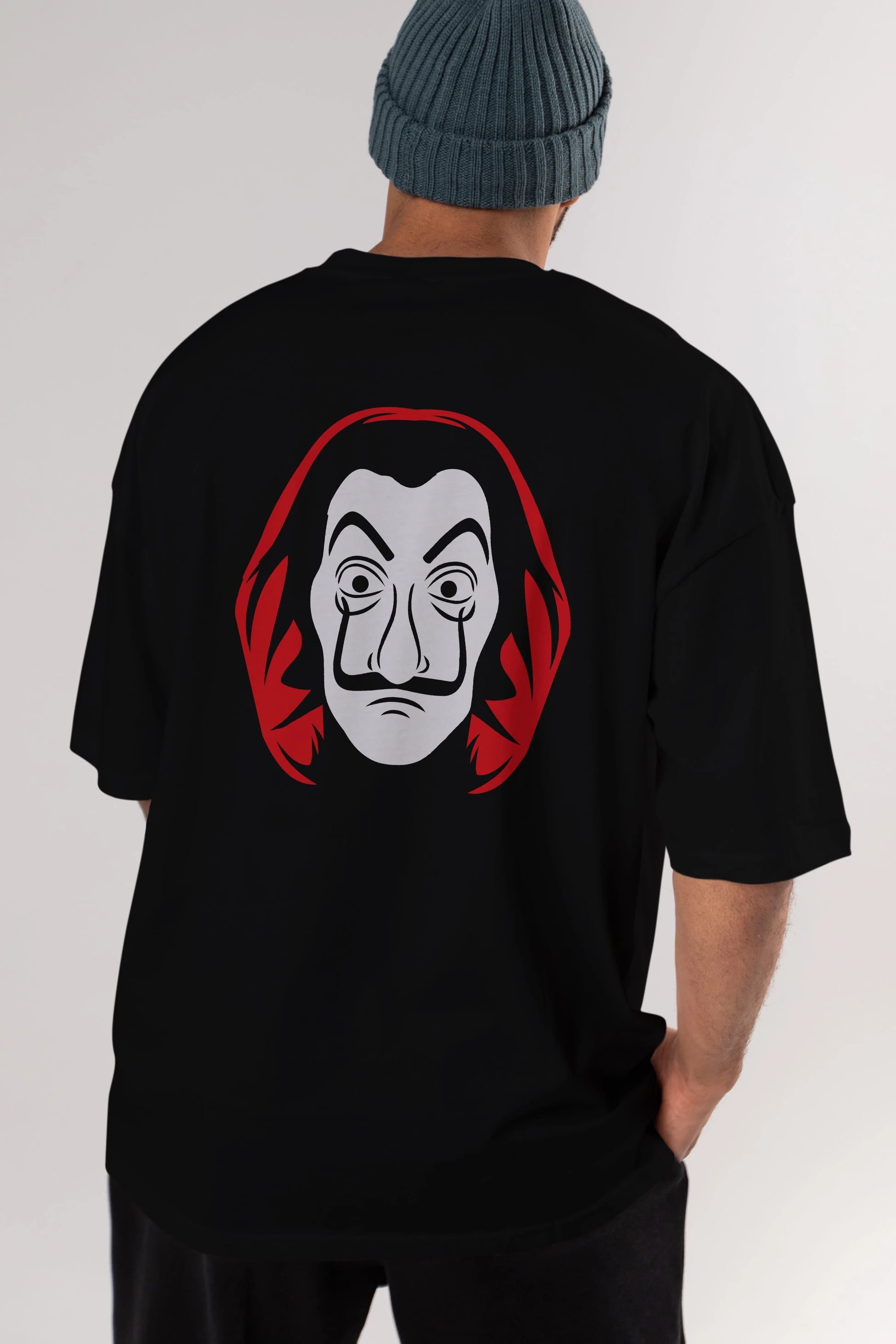La Casa De Papel (8) Arka Baskılı Oversize t-shirt Erkek Kadın Unisex %100 Pamuk Bisiklet Yaka tişort