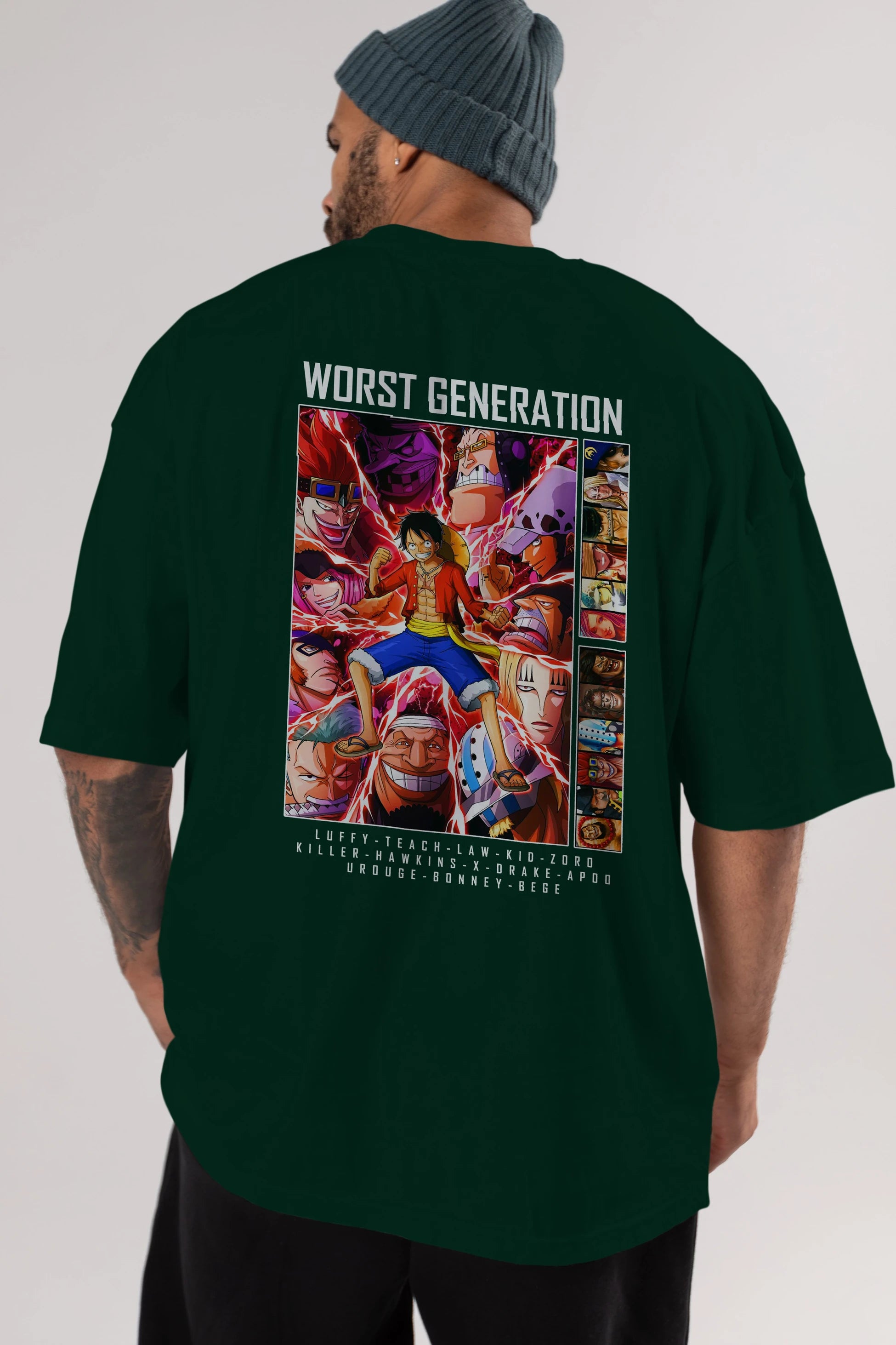 Worst Generation Anime Arka Baskılı Oversize t-shirt Erkek Kadın Unisex %100 pamuk tişort