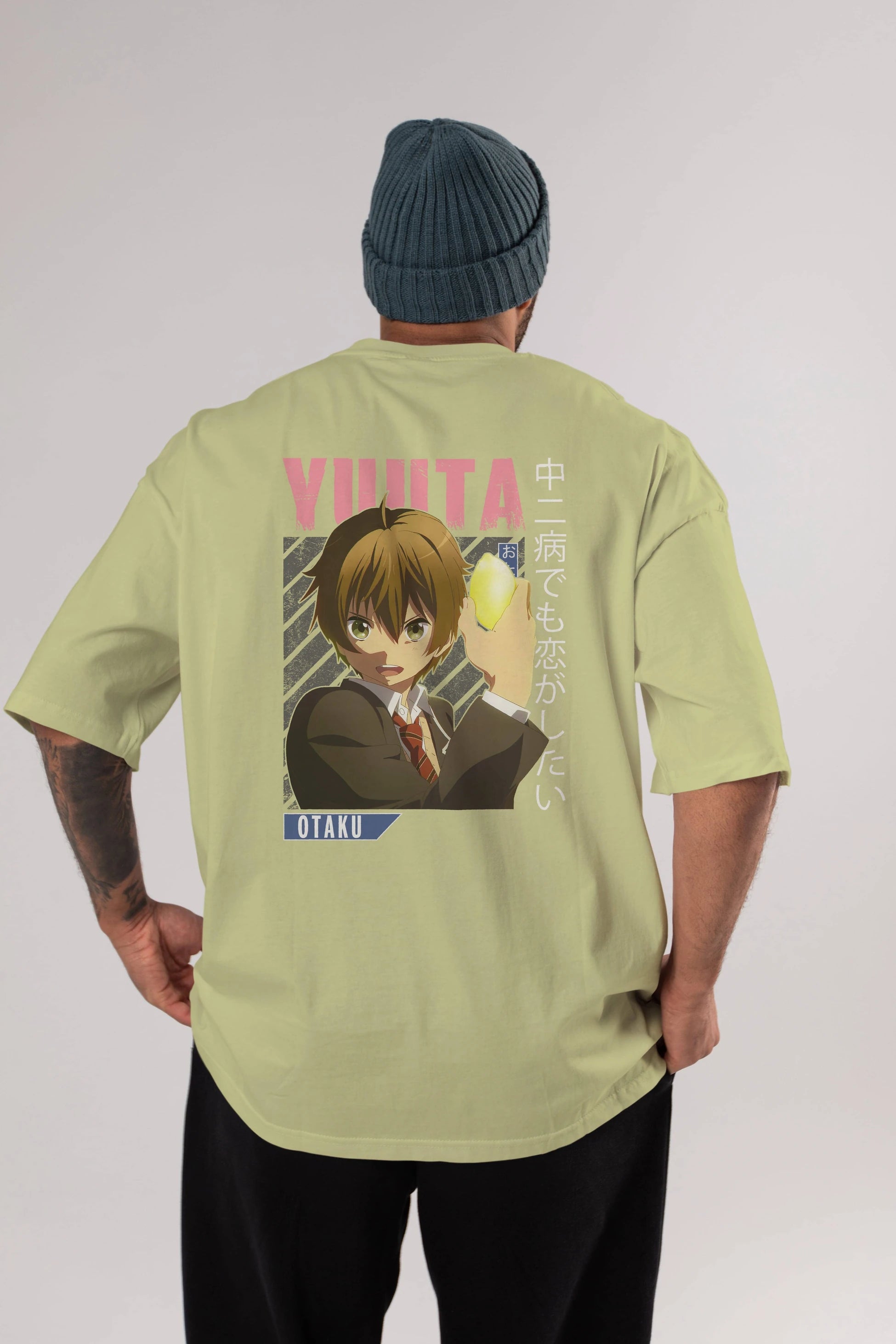 Yuuta Togashi 2 Anime Arka Baskılı Oversize t-shirt Erkek Kadın Unisex