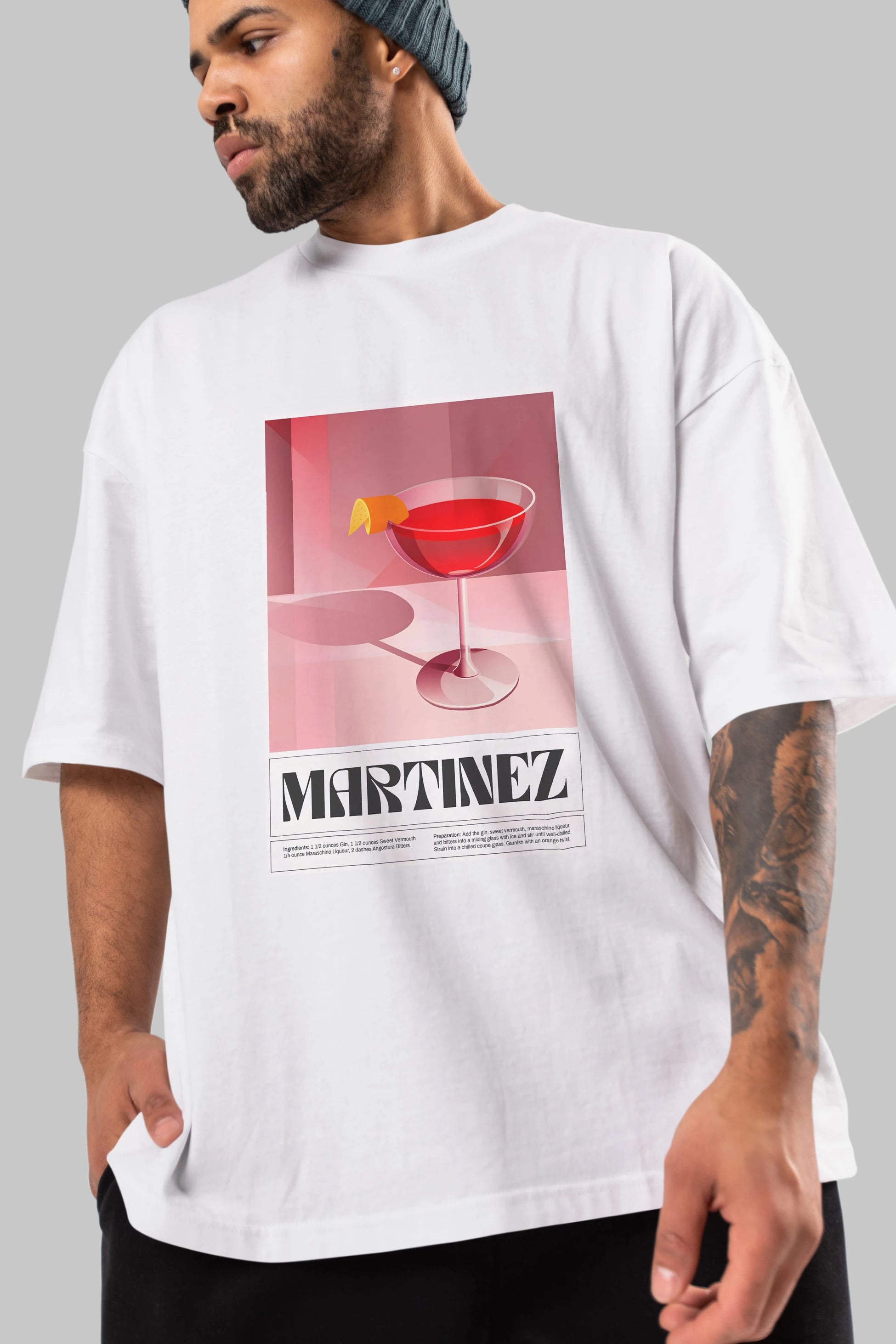 Martinez Ön Baskılı Oversize t-shirt Erkek Kadın Unisex %100 Pamuk Bisiklet Yaka tişort