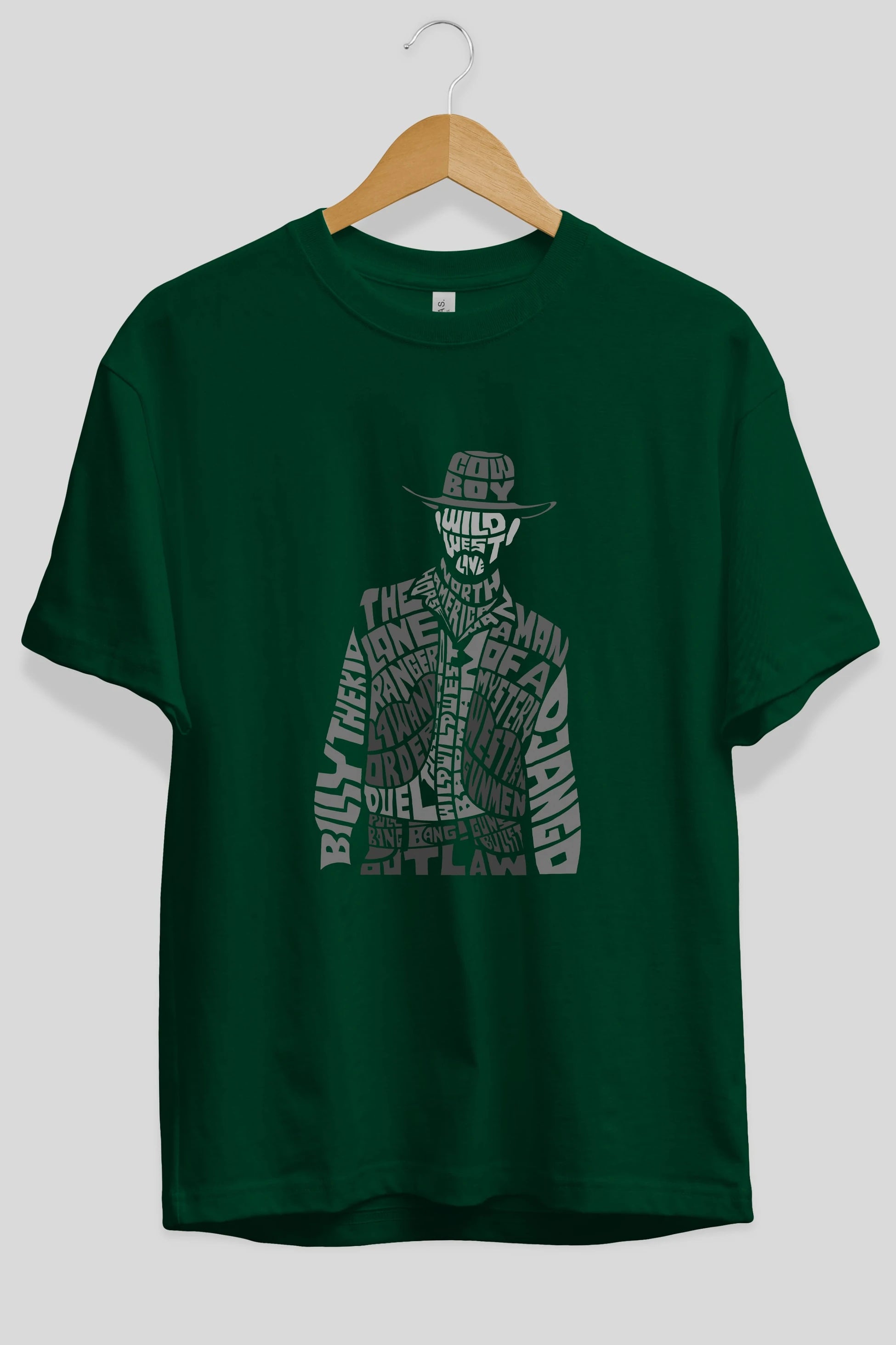 Cowboy Ön Baskılı Oversize t-shirt %100 pamuk Erkek Kadın Unisex