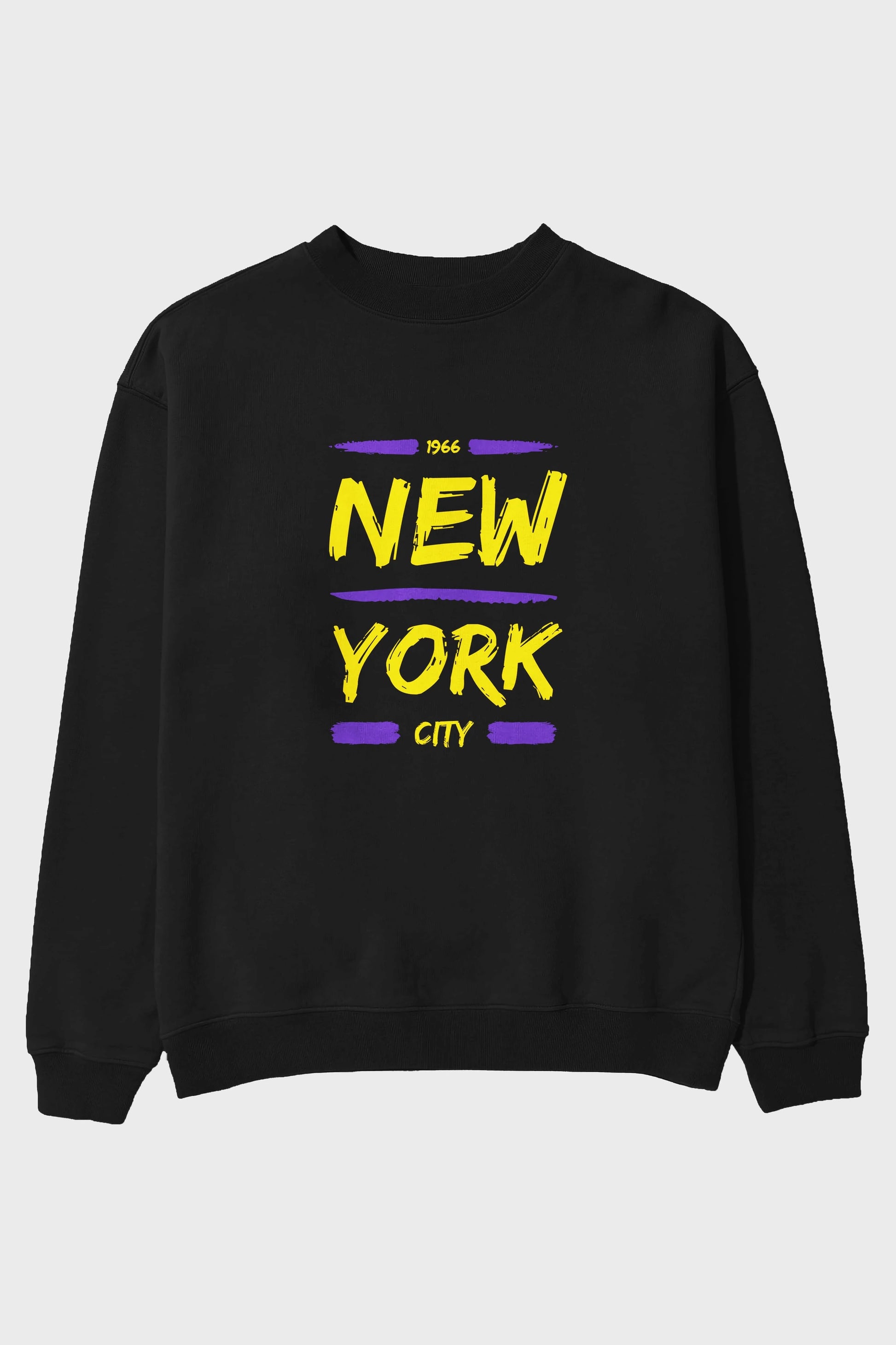New York City 2 Ön Baskılı Oversize Sweatshirt Erkek Kadın Unisex