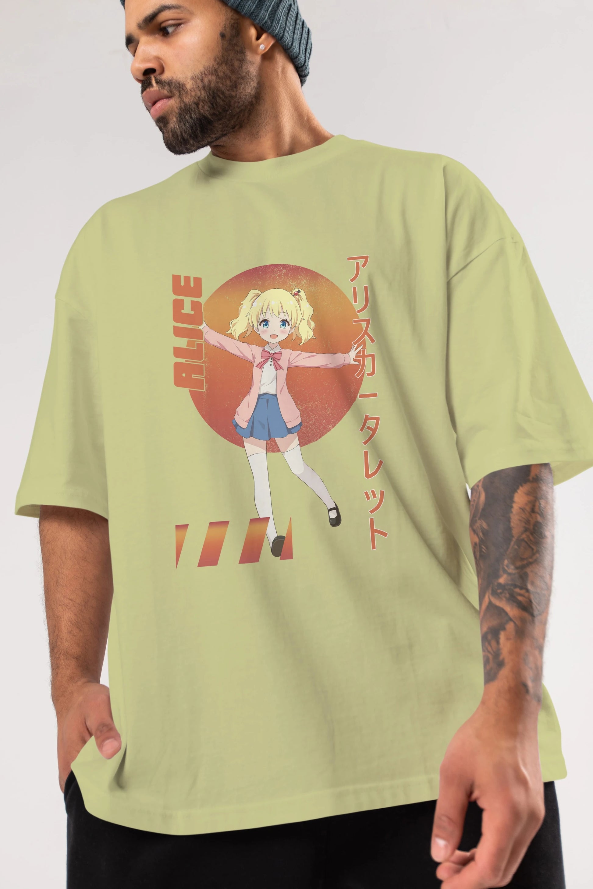 Alice Cartelet 15 Anime Ön Baskılı Oversize t-shirt %100 pamuk Erkek Kadın Unisex