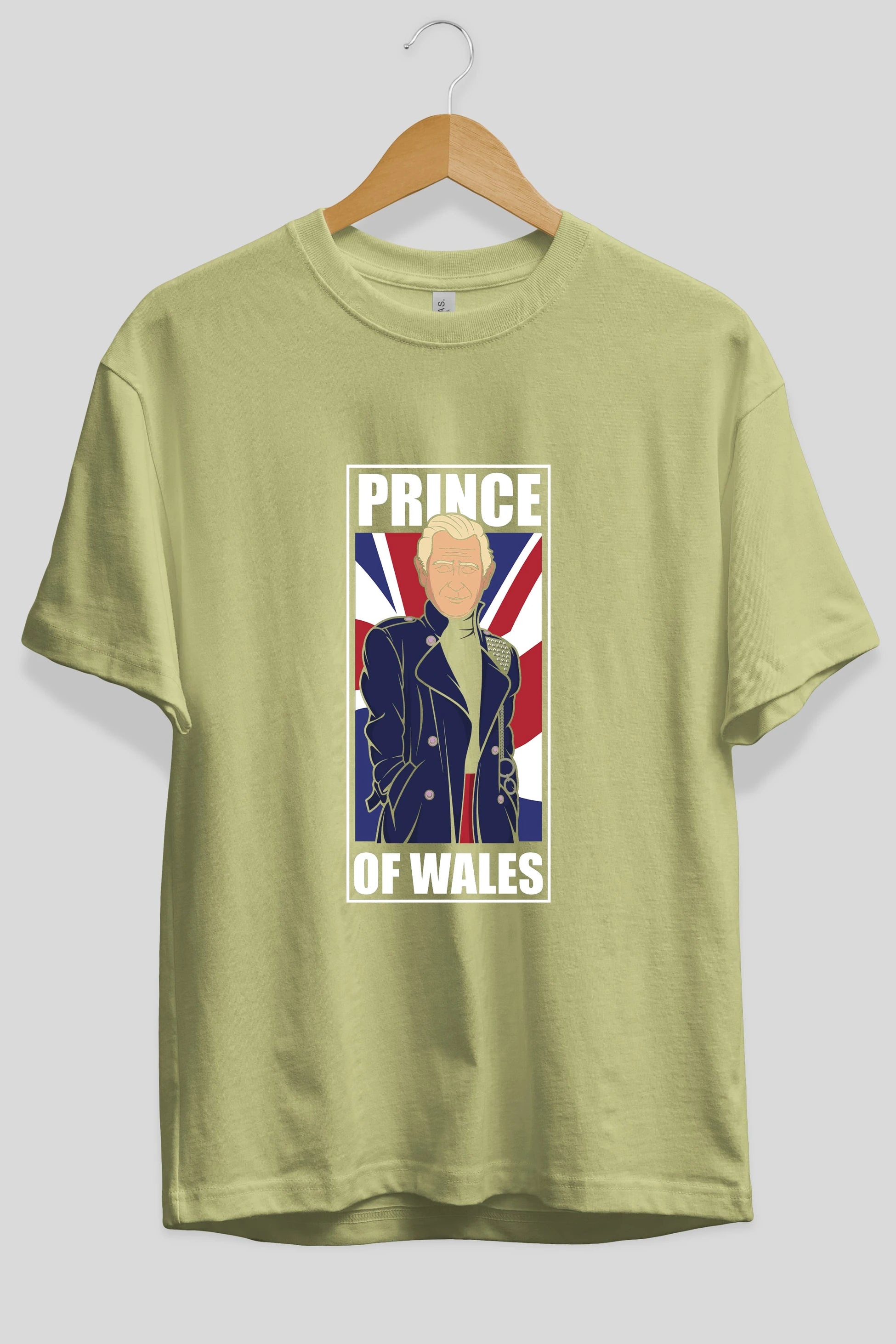 Prince Charles Ön Baskılı Oversize t-shirt Erkek Kadın Unisex %100 Pamuk tişort