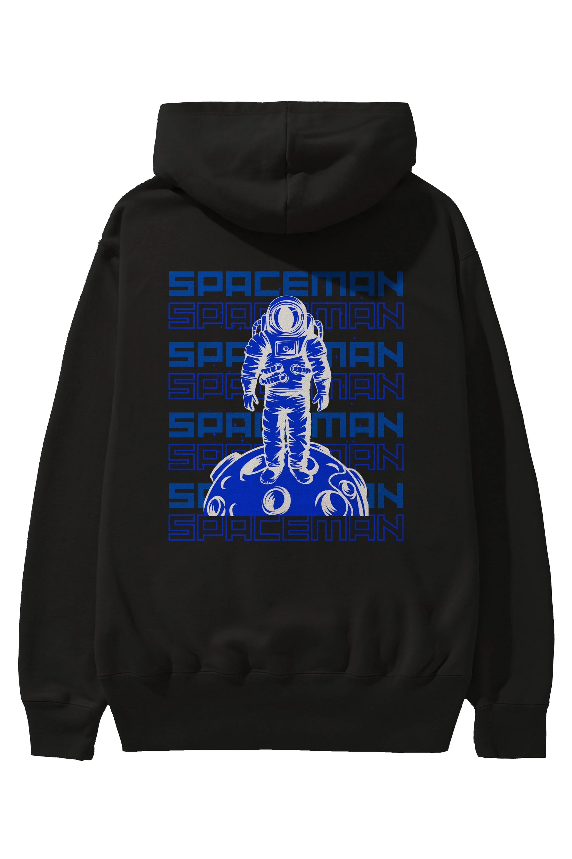 Spaceman Yazılı Arka Baskılı Oversize Hoodie Kapüşonlu Sweatshirt Erkek Kadın Unisex