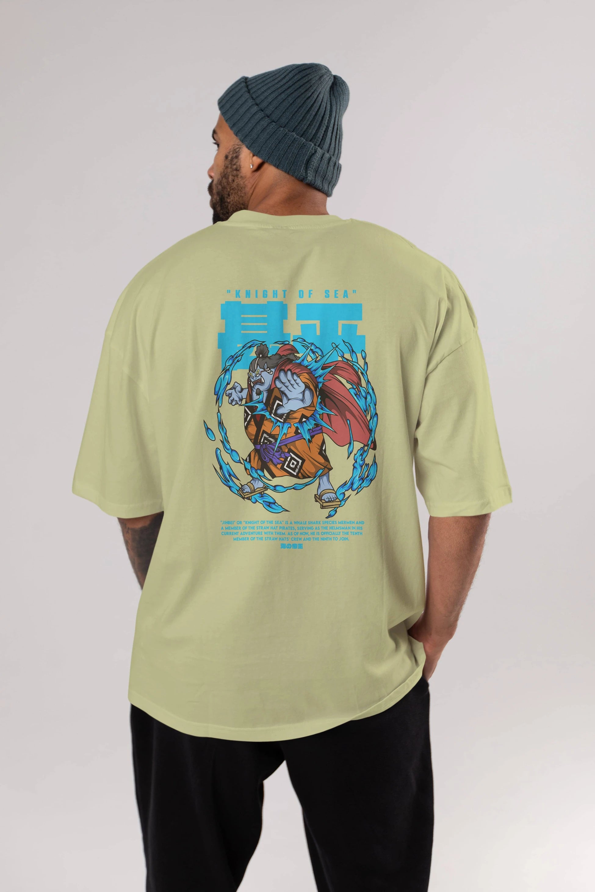 Jinbei Anime Arka Baskılı Oversize t-shirt Erkek Kadın Unisex