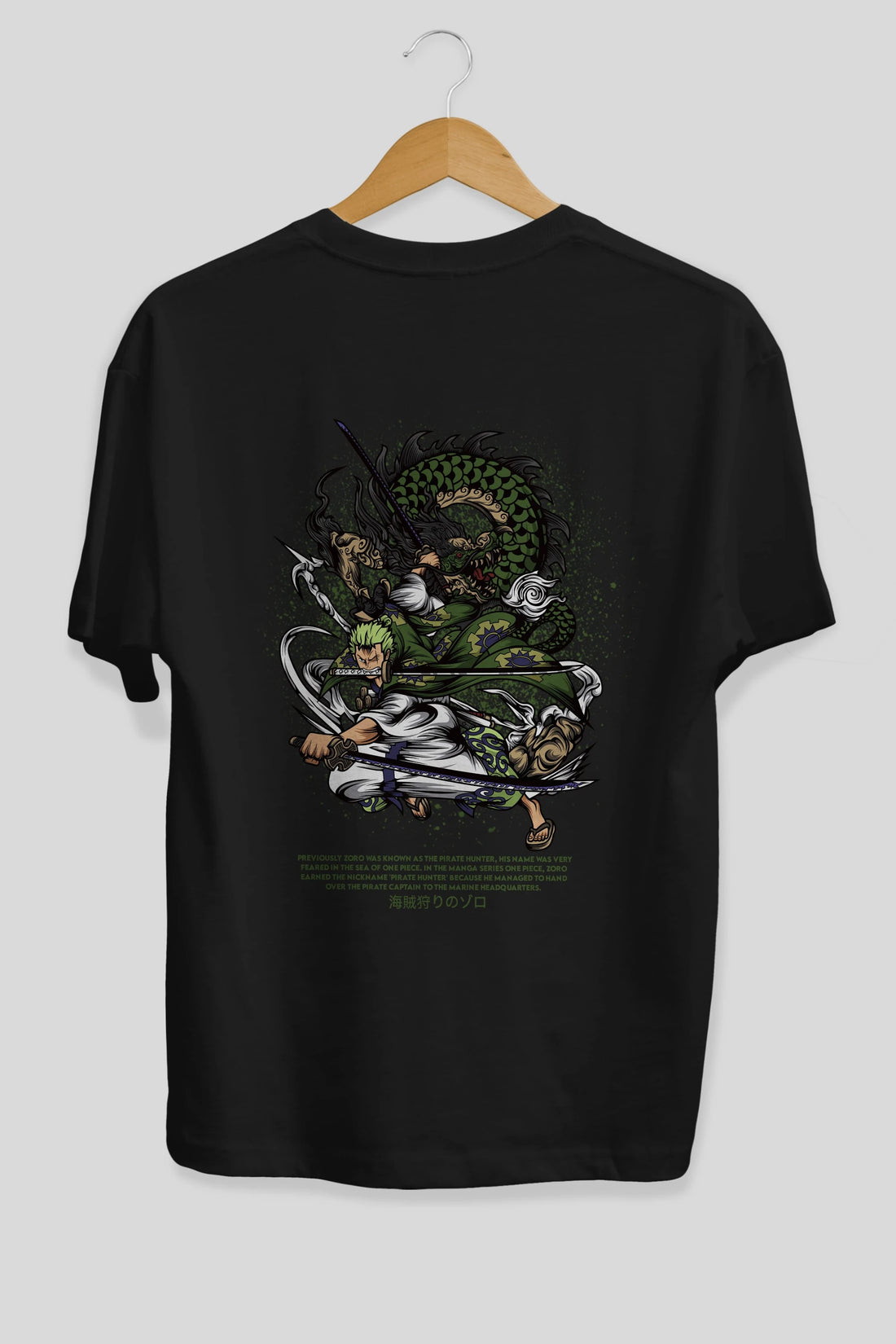 Zoro Anime Arka Baskılı Oversize t-shirt Erkek Kadın Unisex