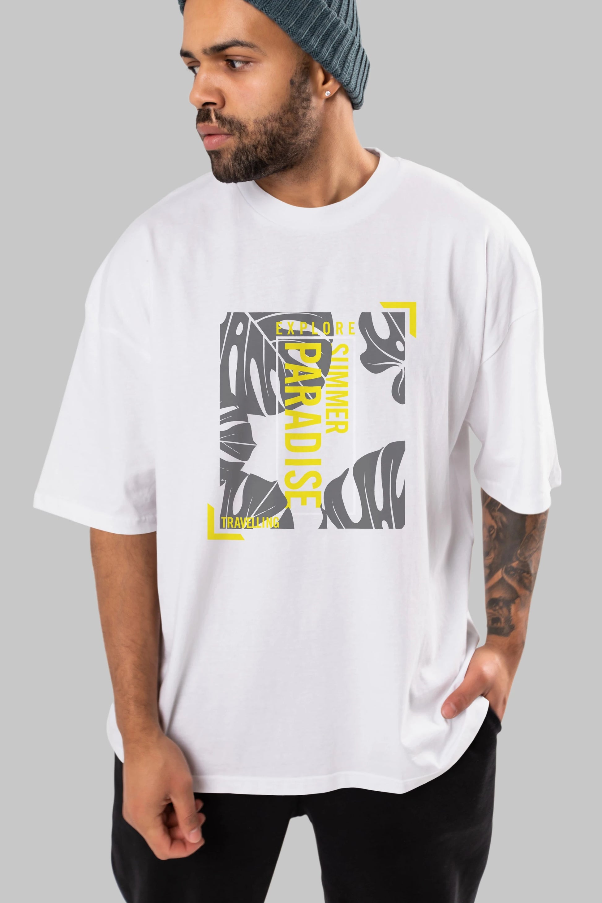 Explore Summer Ön Baskılı Oversize t-shirt Erkek Kadın Unisex