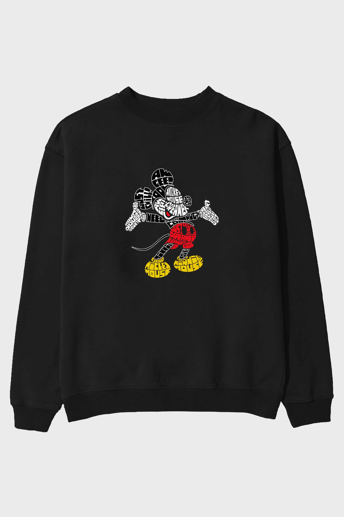 Mickey Ön Baskılı Oversize Sweatshirt Erkek Kadın Unisex