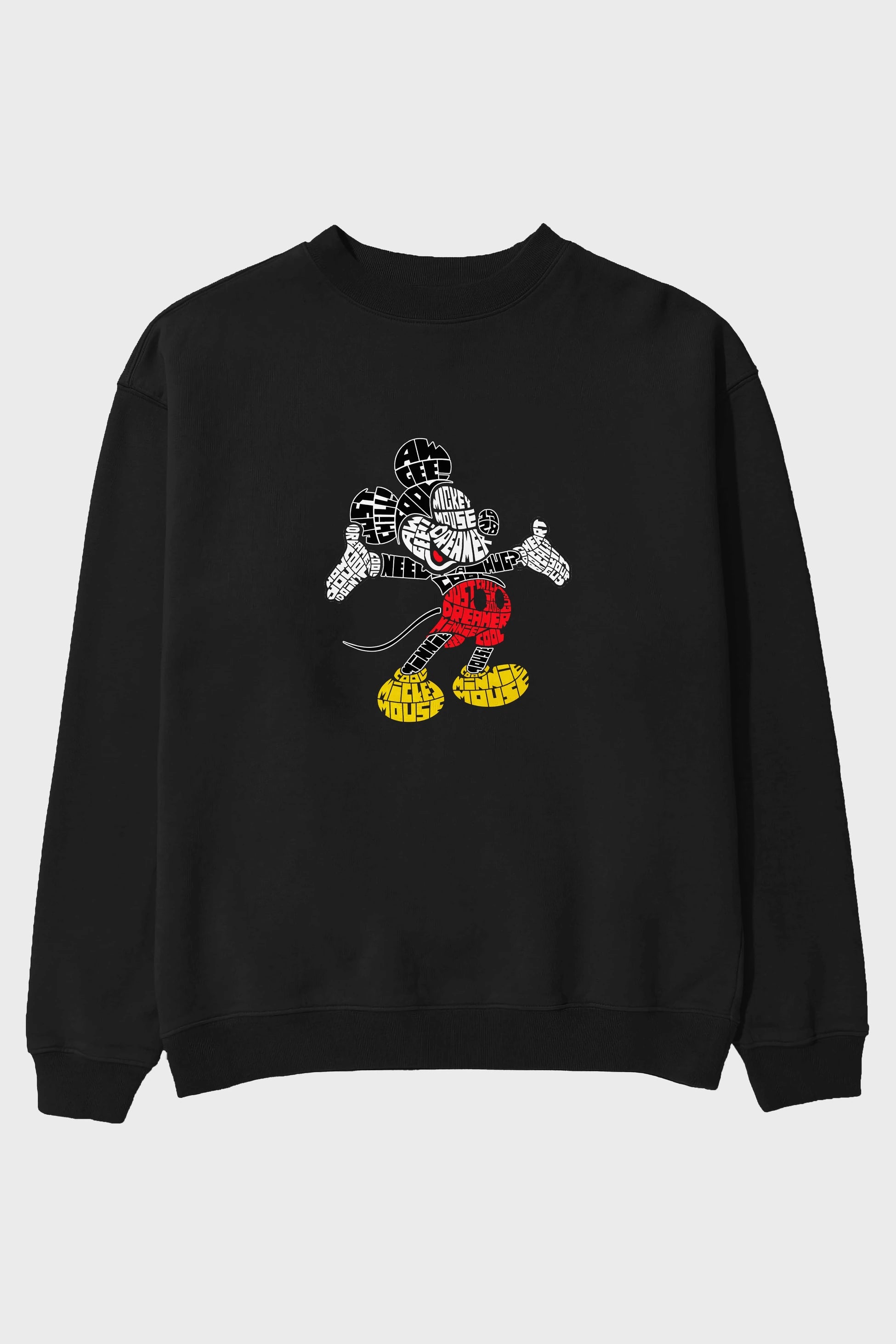 Mickey Ön Baskılı Oversize Sweatshirt Erkek Kadın Unisex