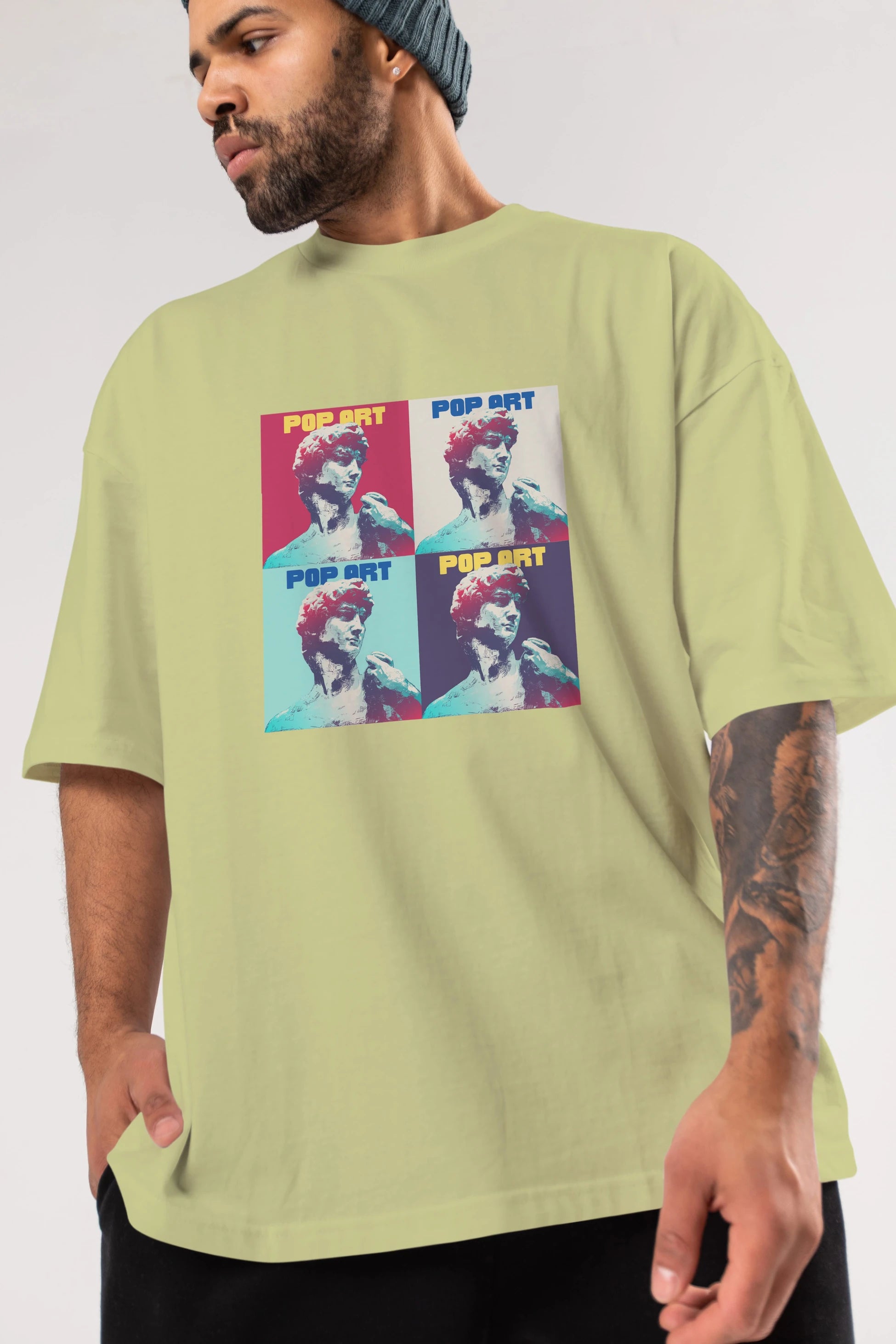 Creative Pop Art Ön Baskılı Oversize t-shirt Erkek Kadın Unisex
