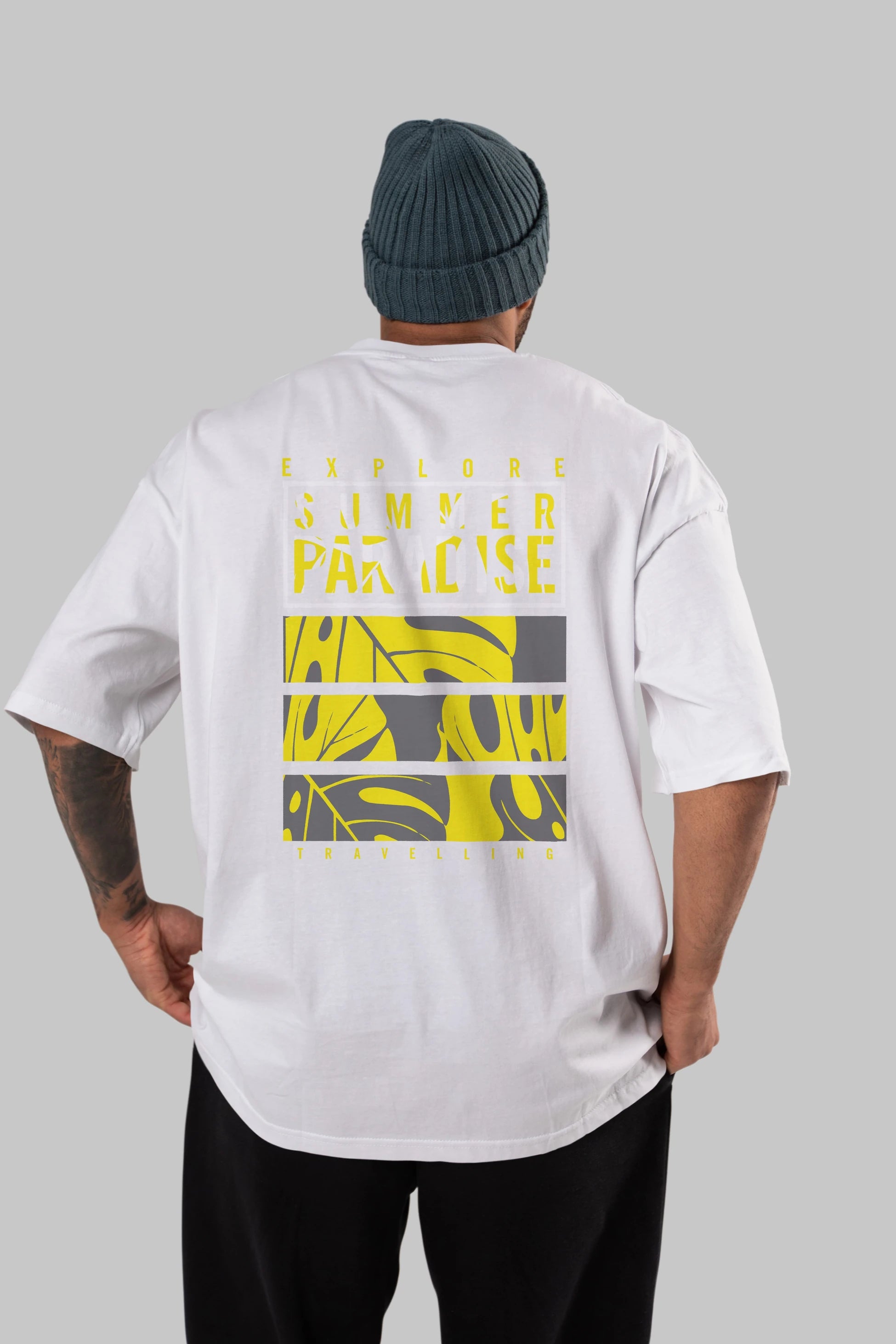 Summer Paradise Arka Baskılı Oversize t-shirt Erkek Kadın Unisex