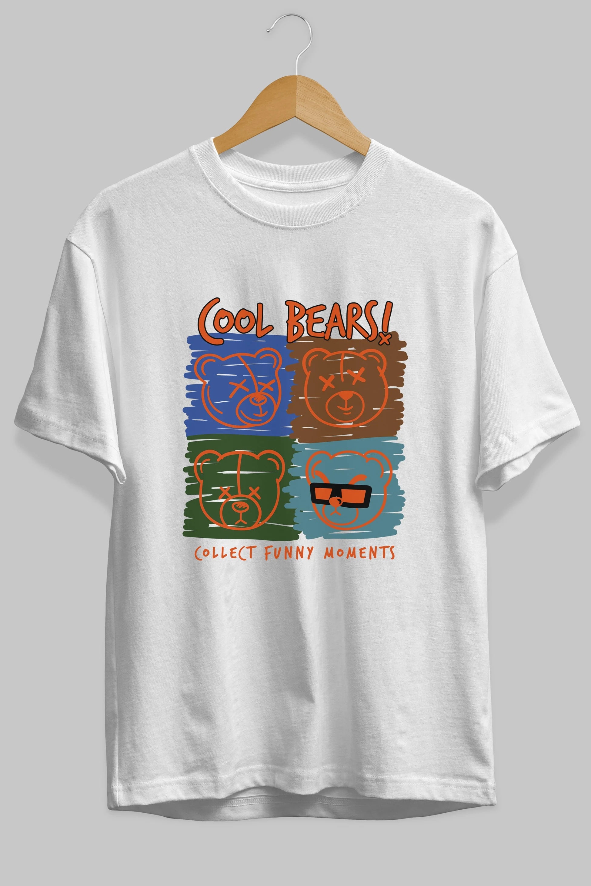 Cool Bears Ön Baskılı Oversize t-shirt Erkek Kadın Unisex