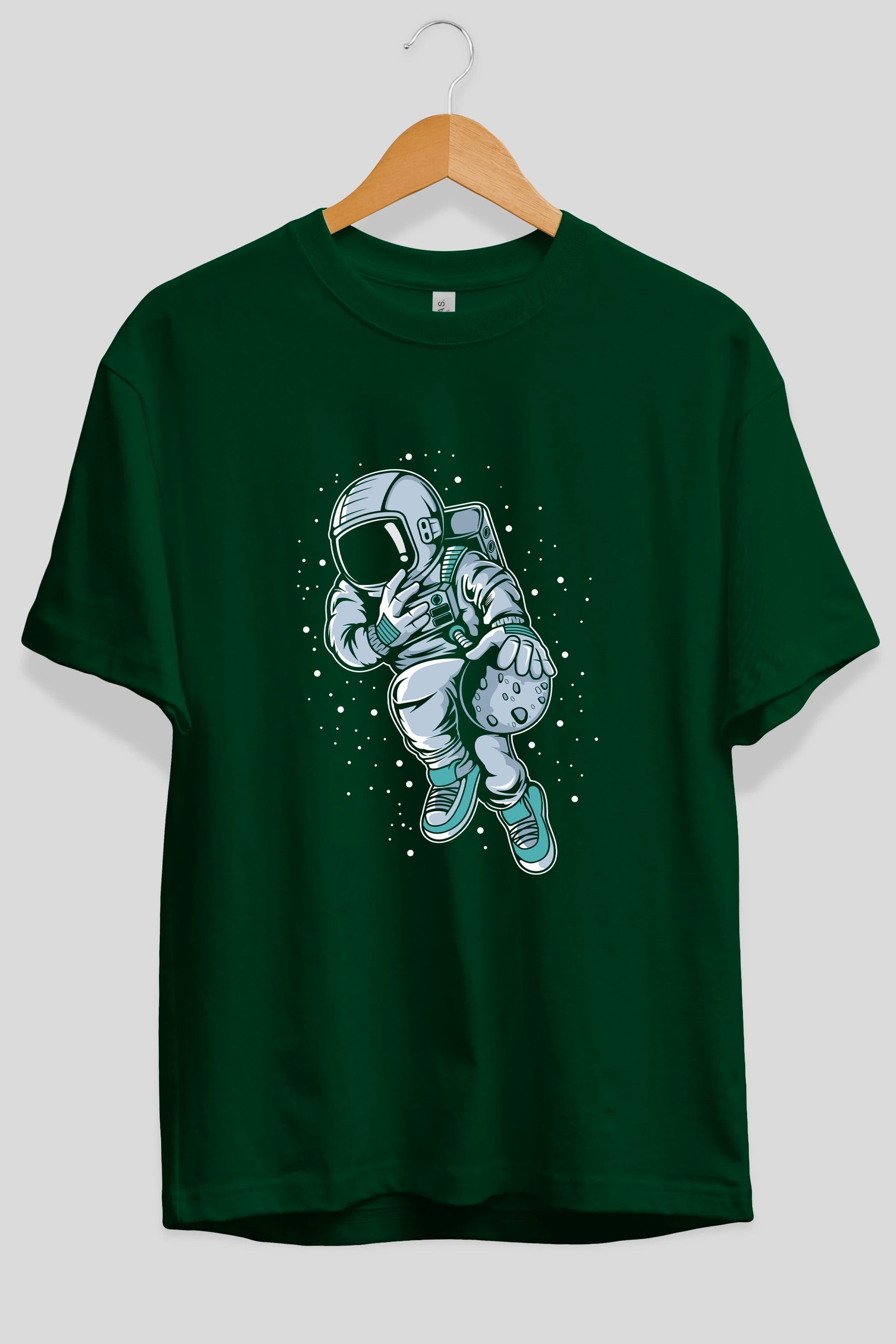 Astronaut Basketball (2) Ön Baskılı Oversize t-shirt Erkek Kadın Unisex