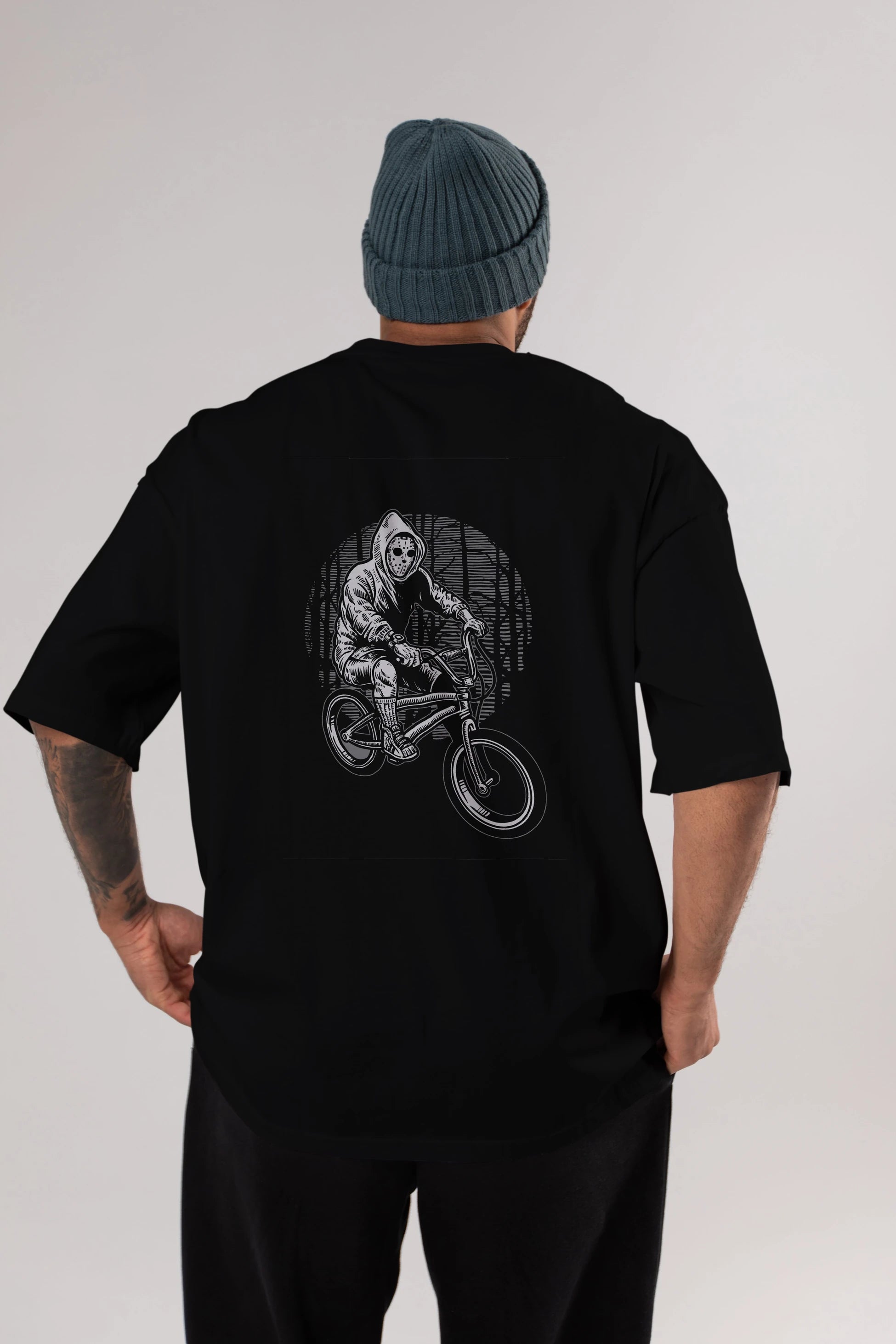 Ride Bike To Kill Arka Baskılı Oversize t-shirt Erkek Kadın Unisex %100 Pamuk