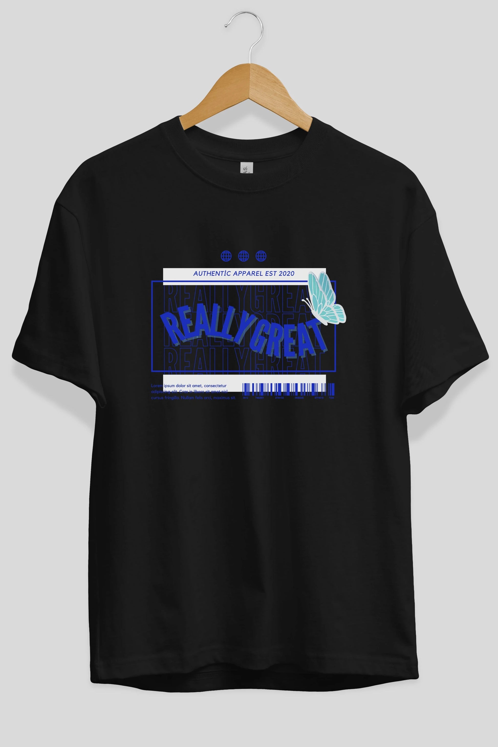 Really Great Yazılı Ön Baskılı Oversize t-shirt Erkek Kadın Unisex