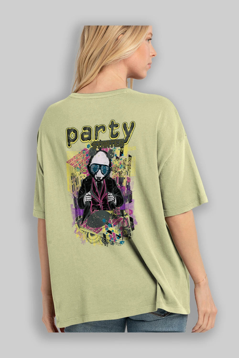 Party Starter Arka Baskılı Oversize t-shirt Erkek Kadın Unisex