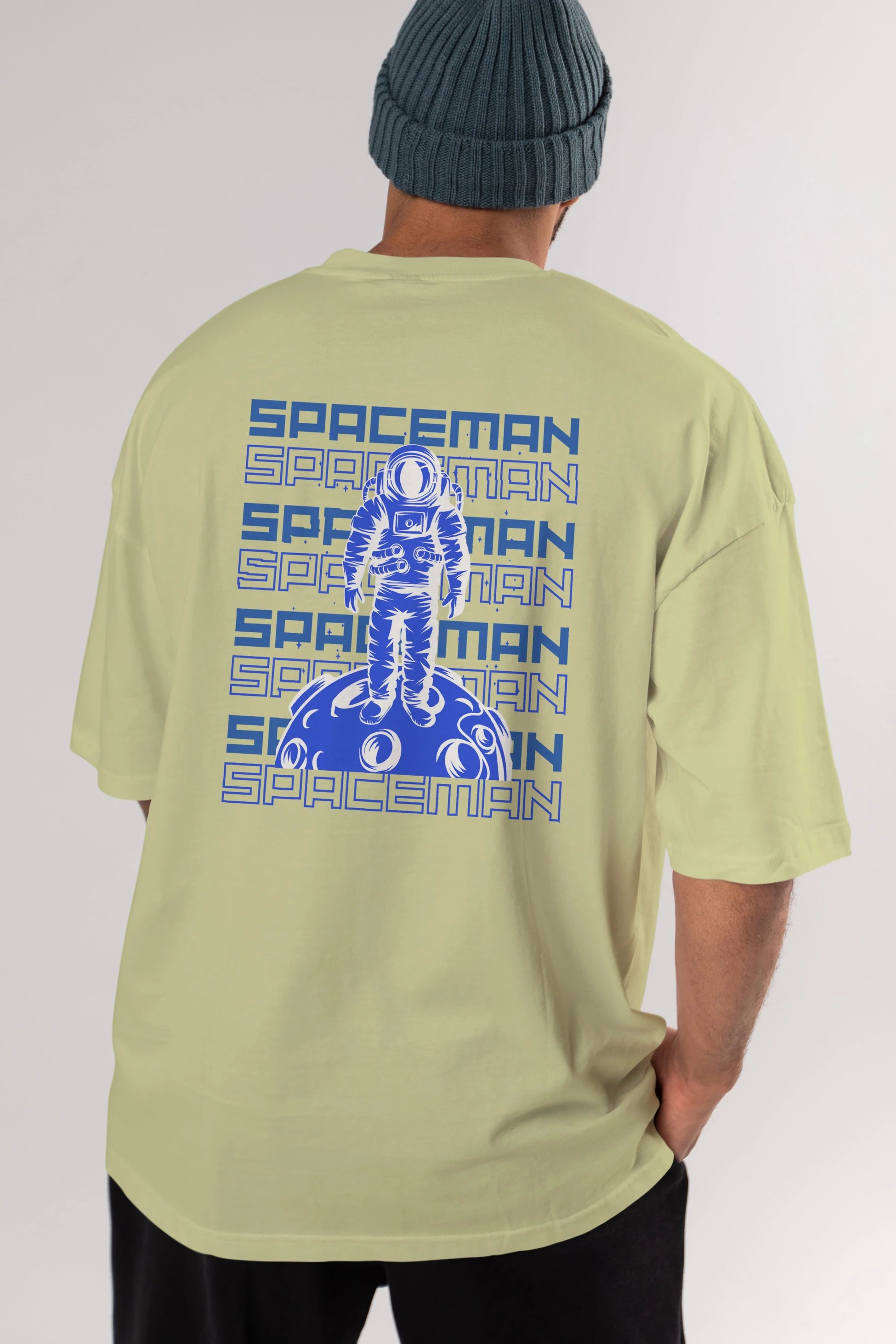 Spaceman Yazılı Arka Baskılı Oversize t-shirt Erkek Kadın Unisex