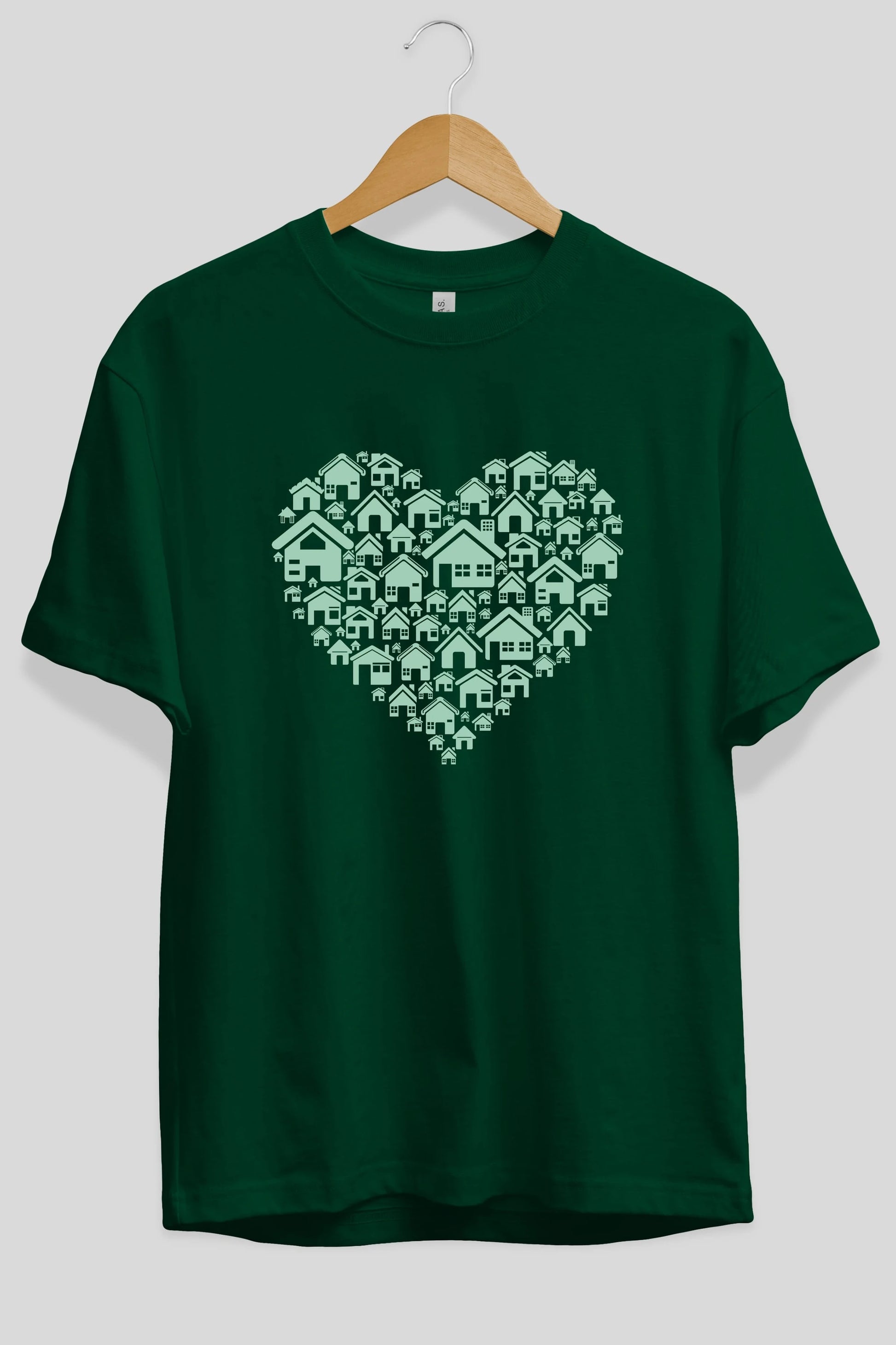 Home Heart Ön Baskılı Oversize t-shirt %100 pamuk Erkek Kadın Unisex