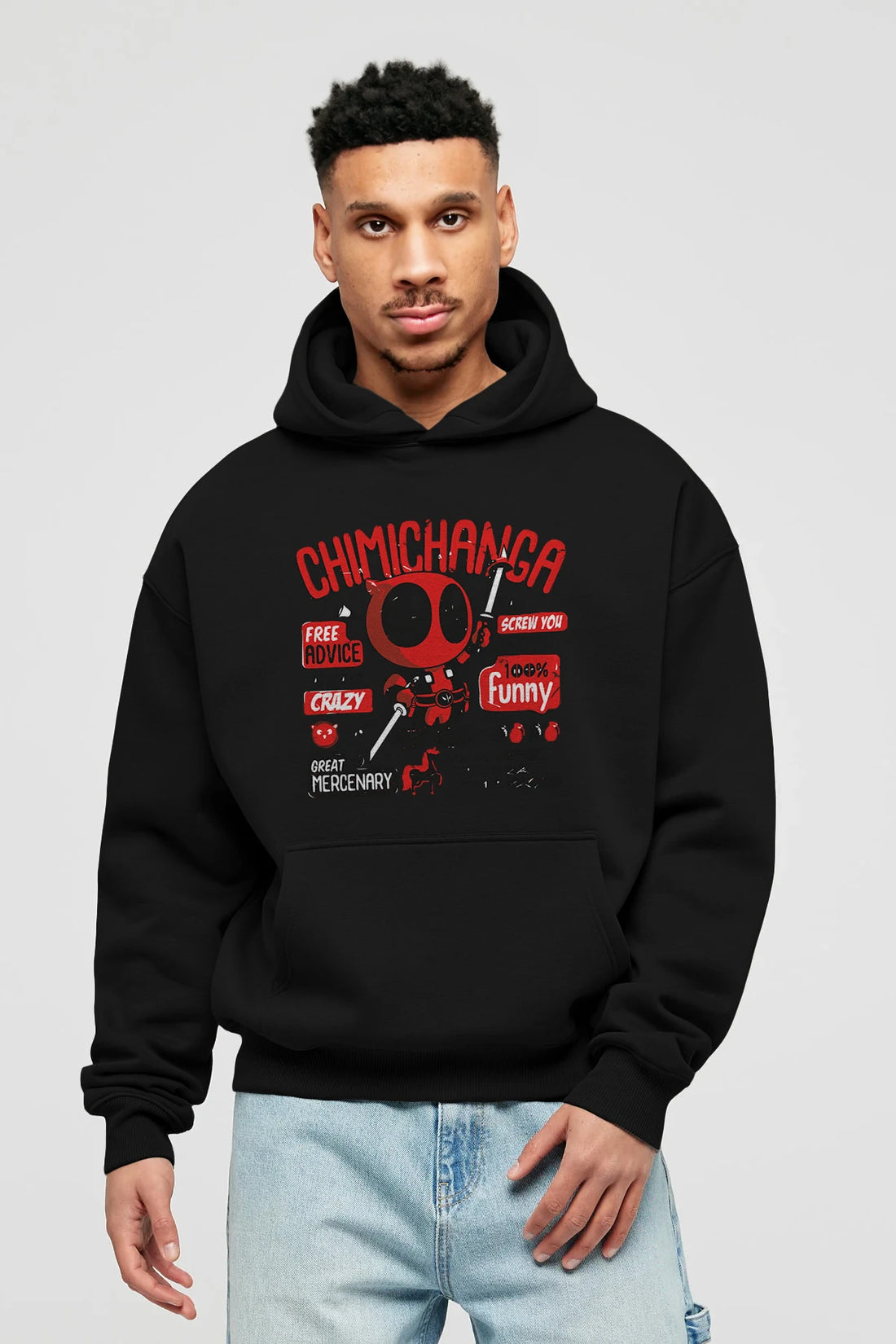 Deadpool (9) Ön Baskılı Hoodie Oversize Kapüşonlu Sweatshirt Erkek Kadın Unisex