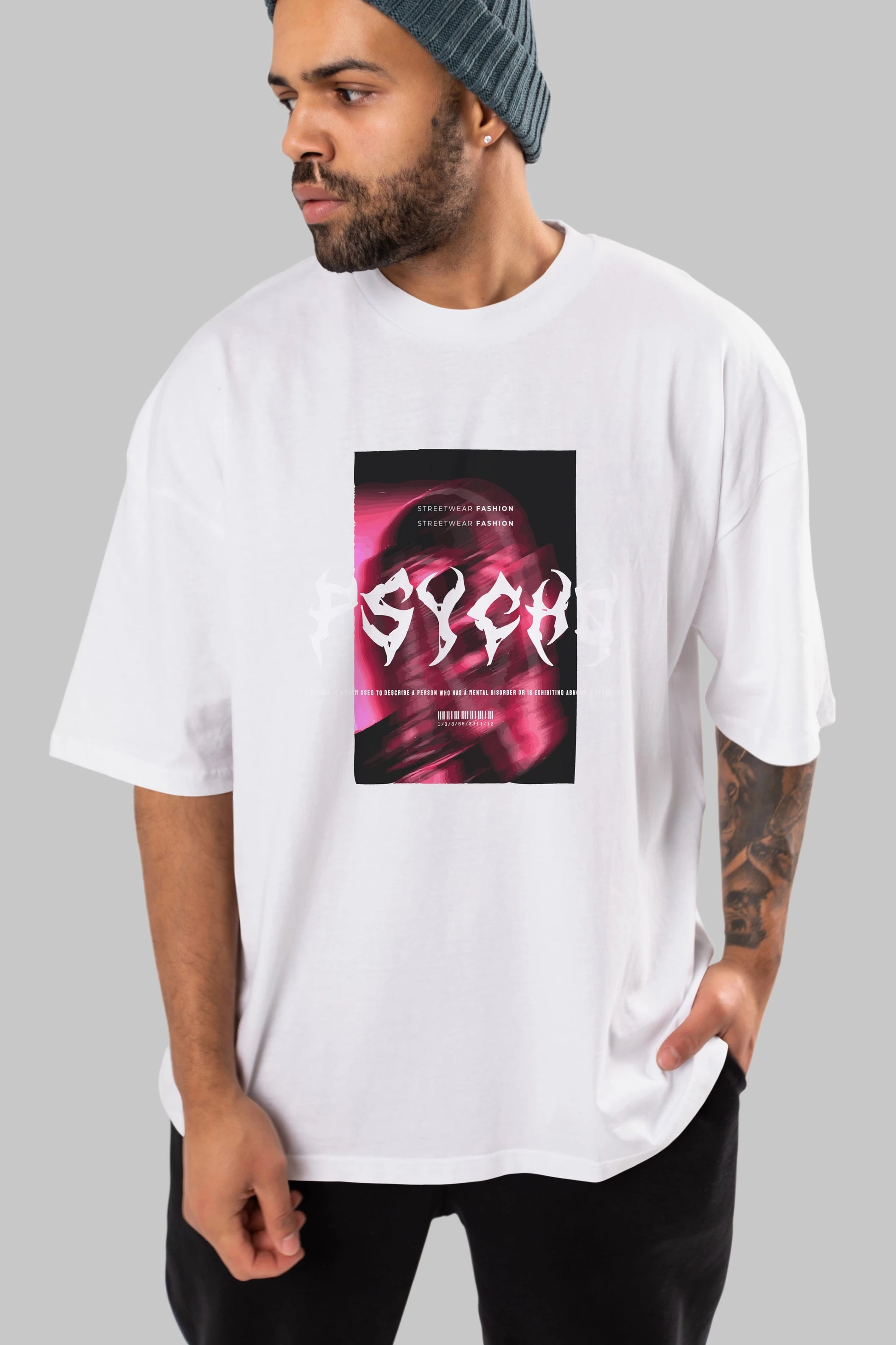 Psycho Streetwear Ön Baskılı Oversize t-shirt Erkek Kadın Unisex