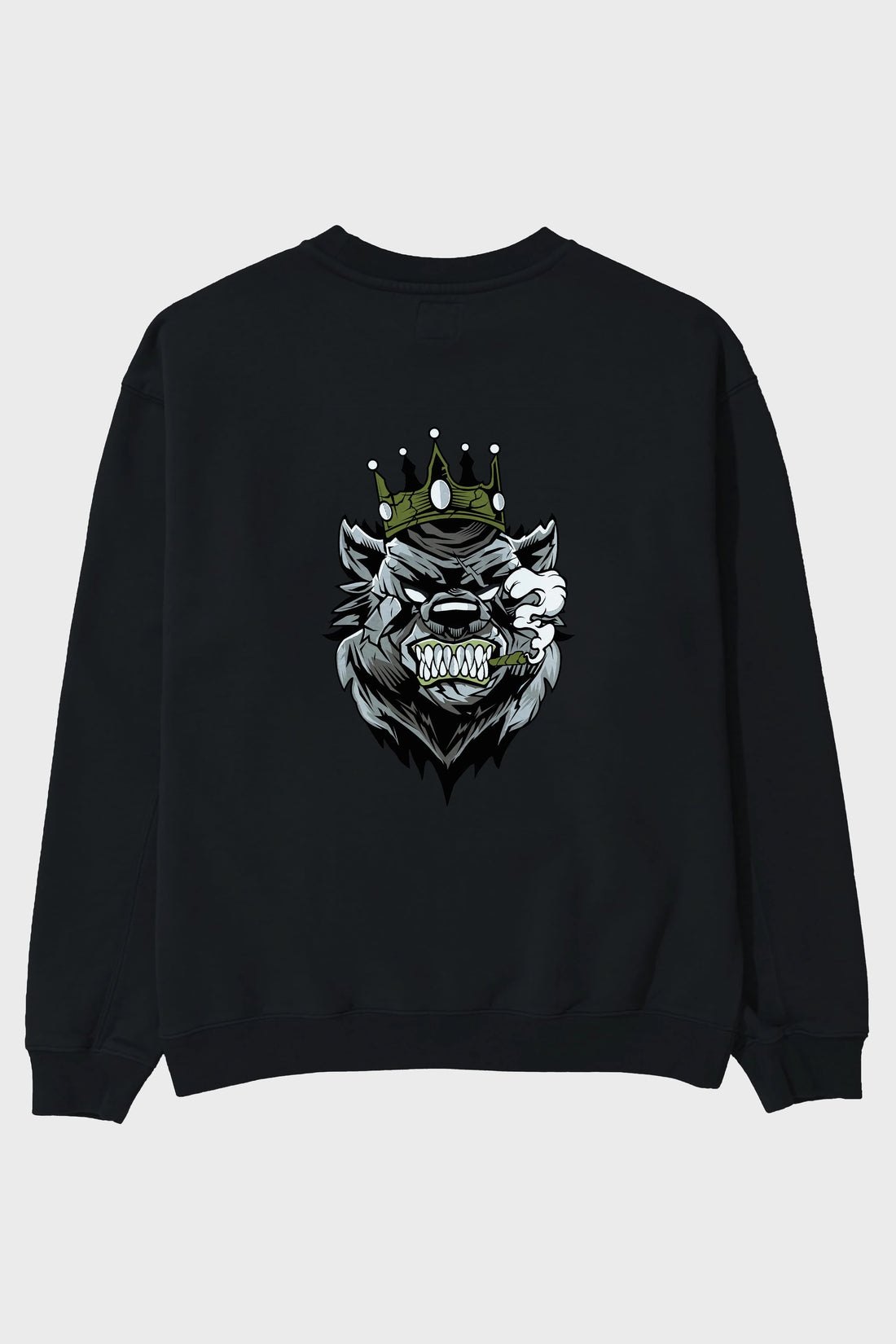 Bear King Arka Baskılı Oversize Sweatshirt Erkek Kadın Unisex