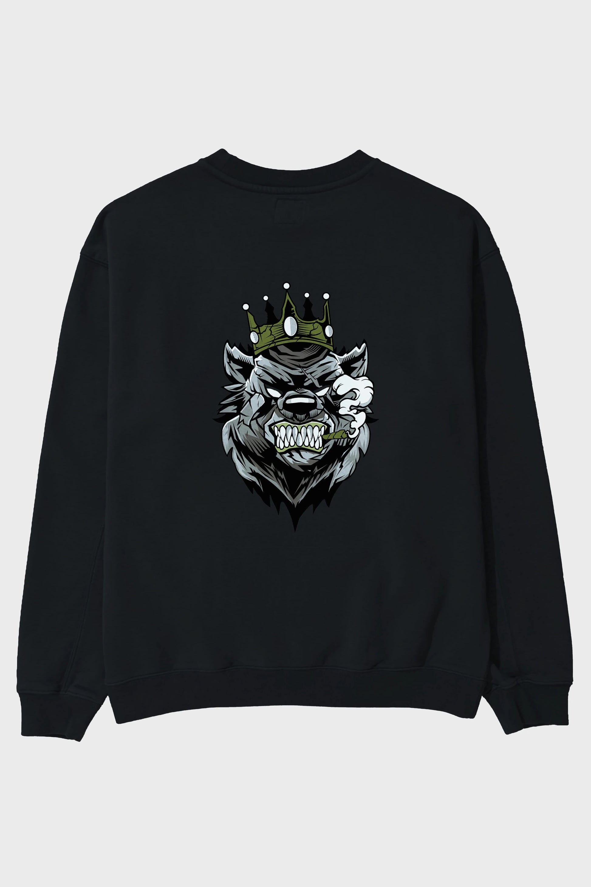 Bear King Arka Baskılı Oversize Sweatshirt Erkek Kadın Unisex