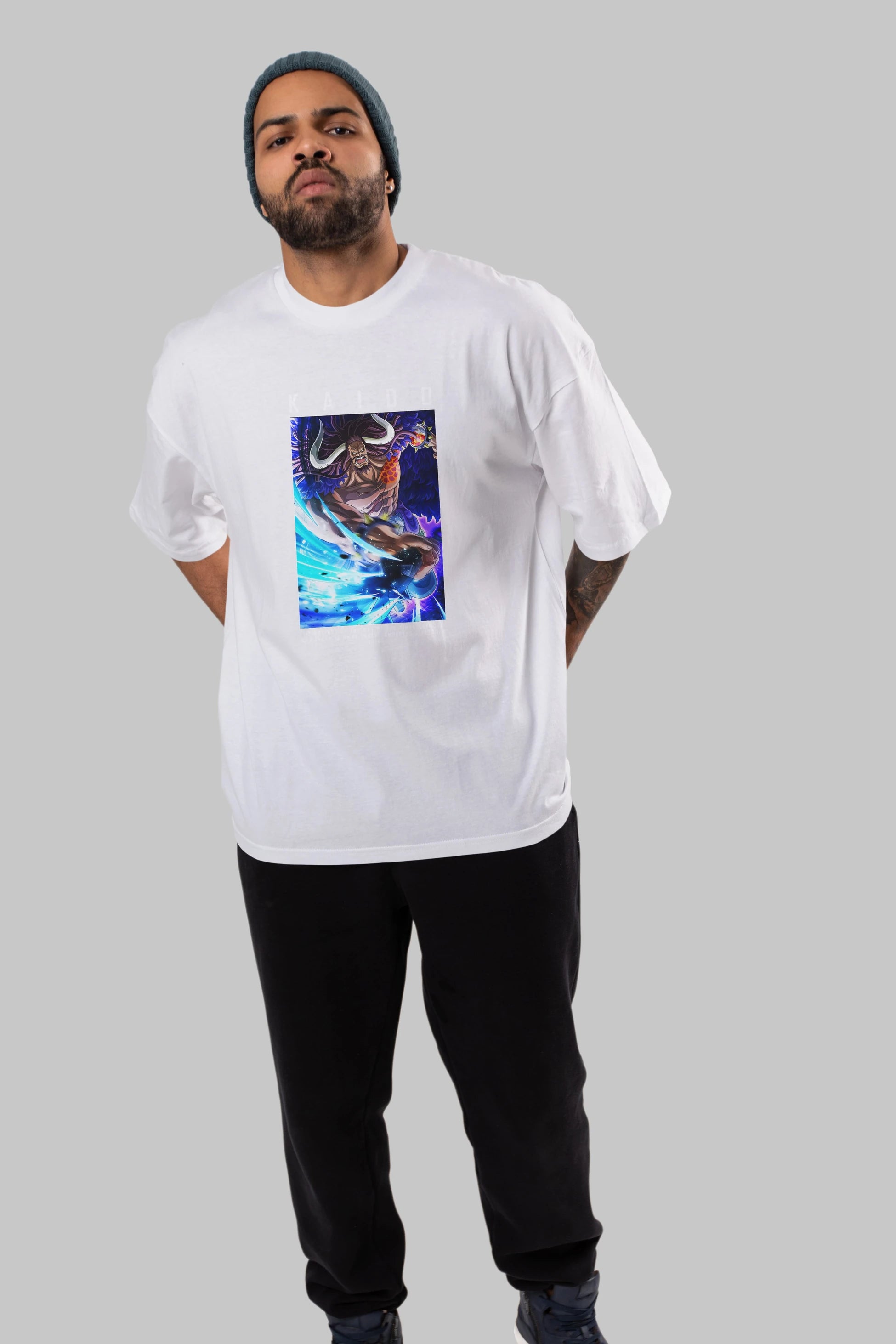 Kaido 2 Anime Ön Baskılı Oversize t-shirt Erkek Kadın Unisex