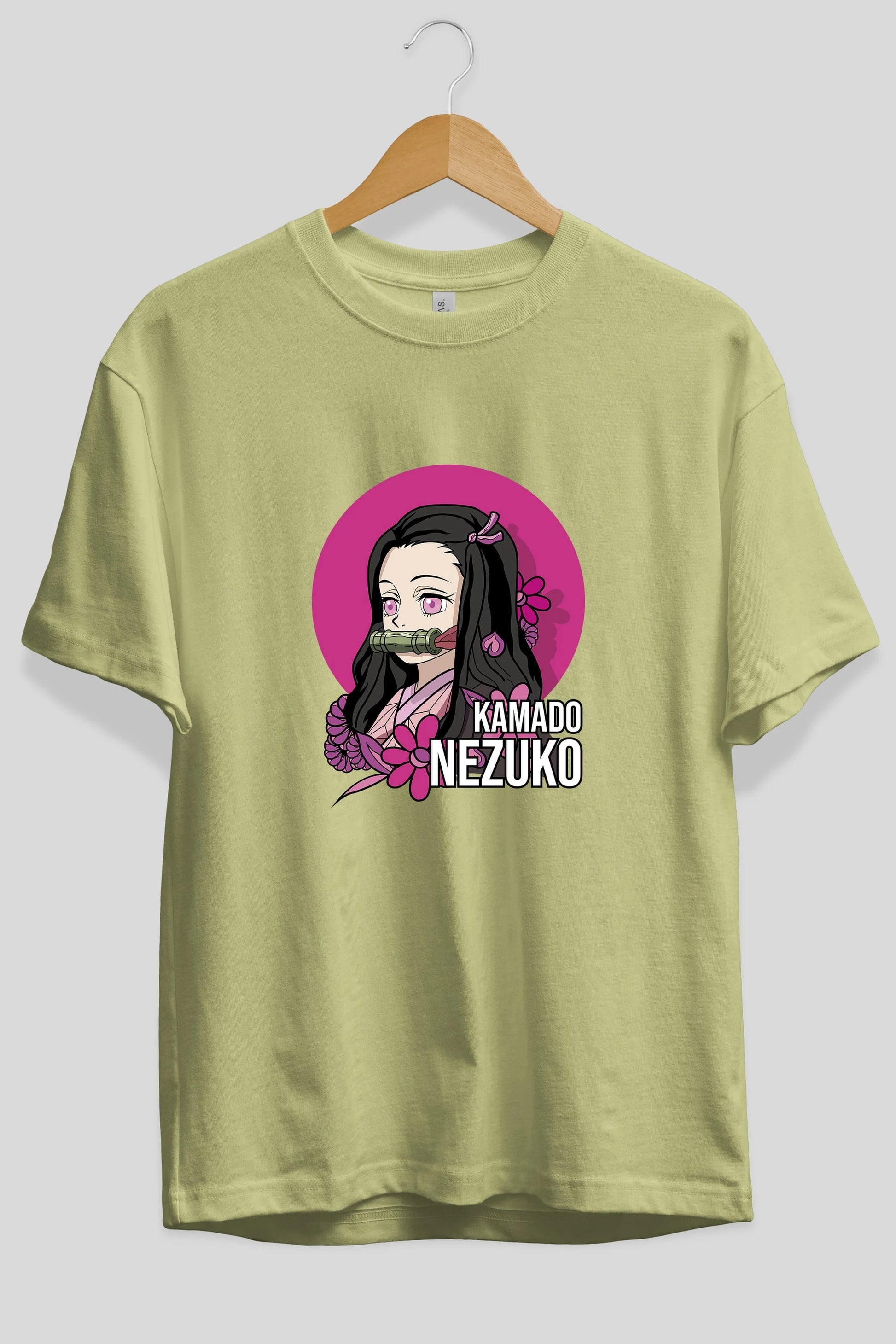 Nezuko Kamado 2 Anime Ön Baskılı Oversize t-shirt %100 pamuk Erkek Kadın Unisex