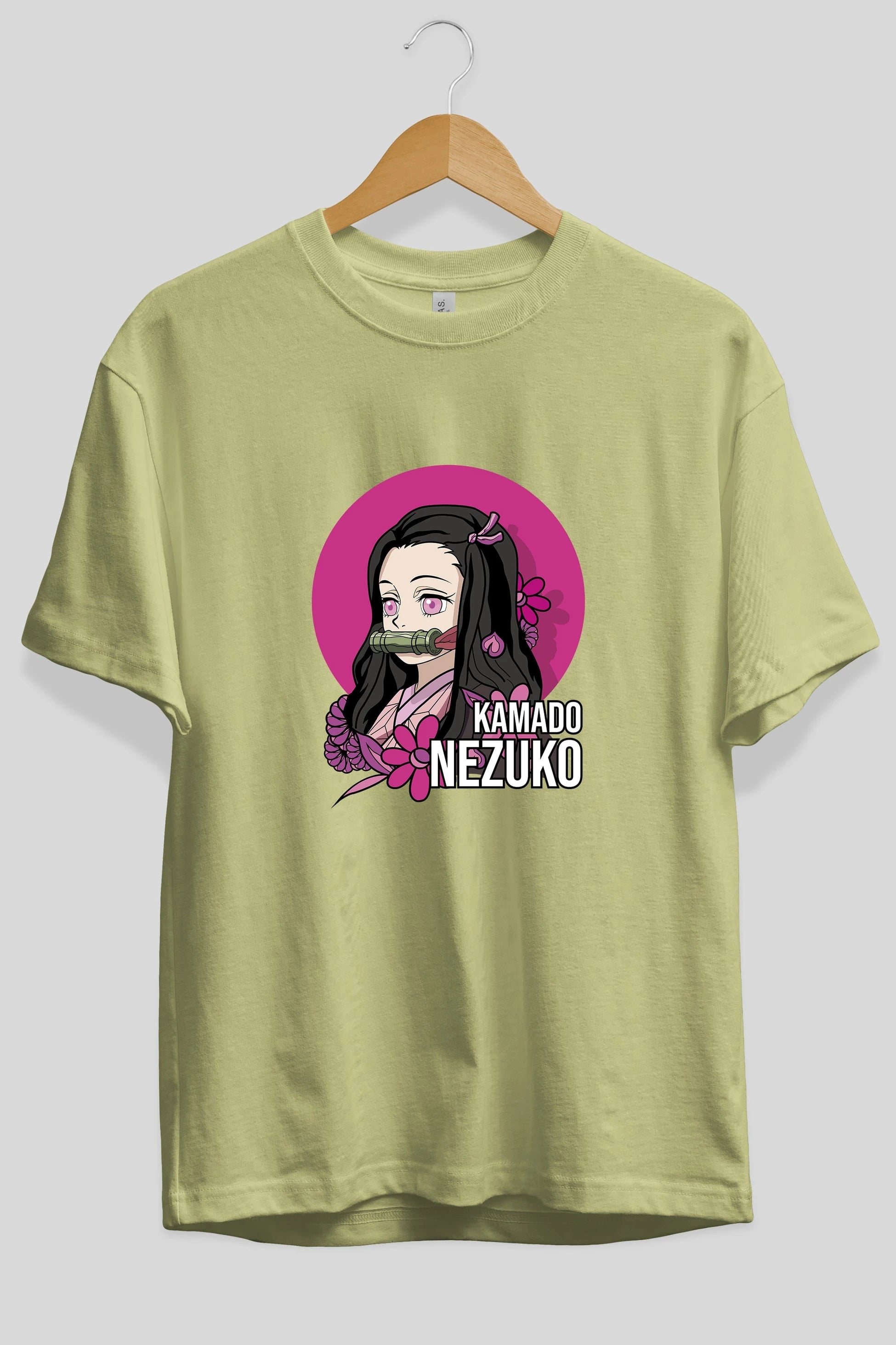 Nezuko Kamado 2 Anime Ön Baskılı Oversize t-shirt %100 pamuk Erkek Kadın Unisex