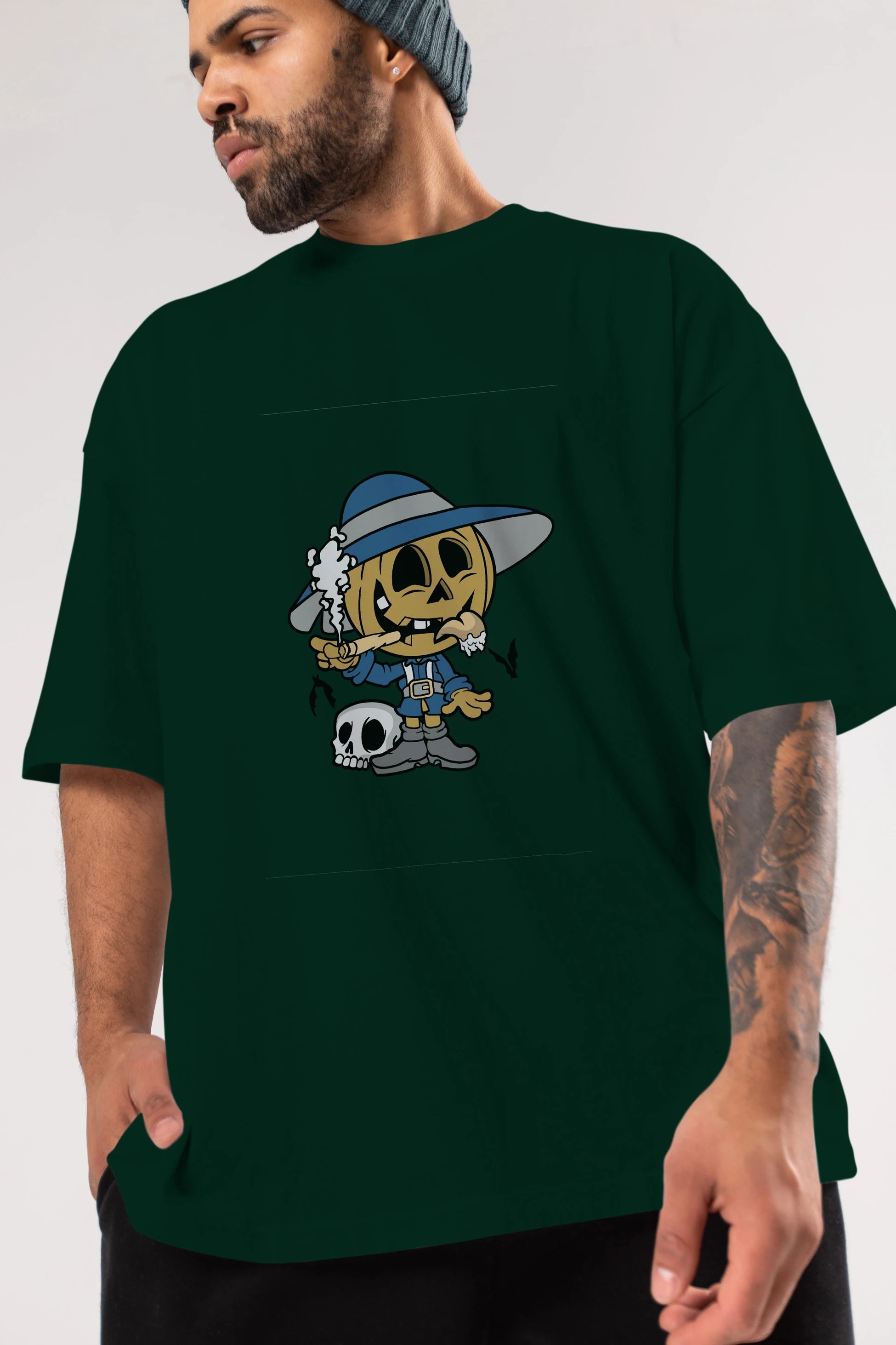 Halloween Kid Ön Baskılı Oversize t-shirt Erkek Kadın Unisex %100 Pamuk tişort