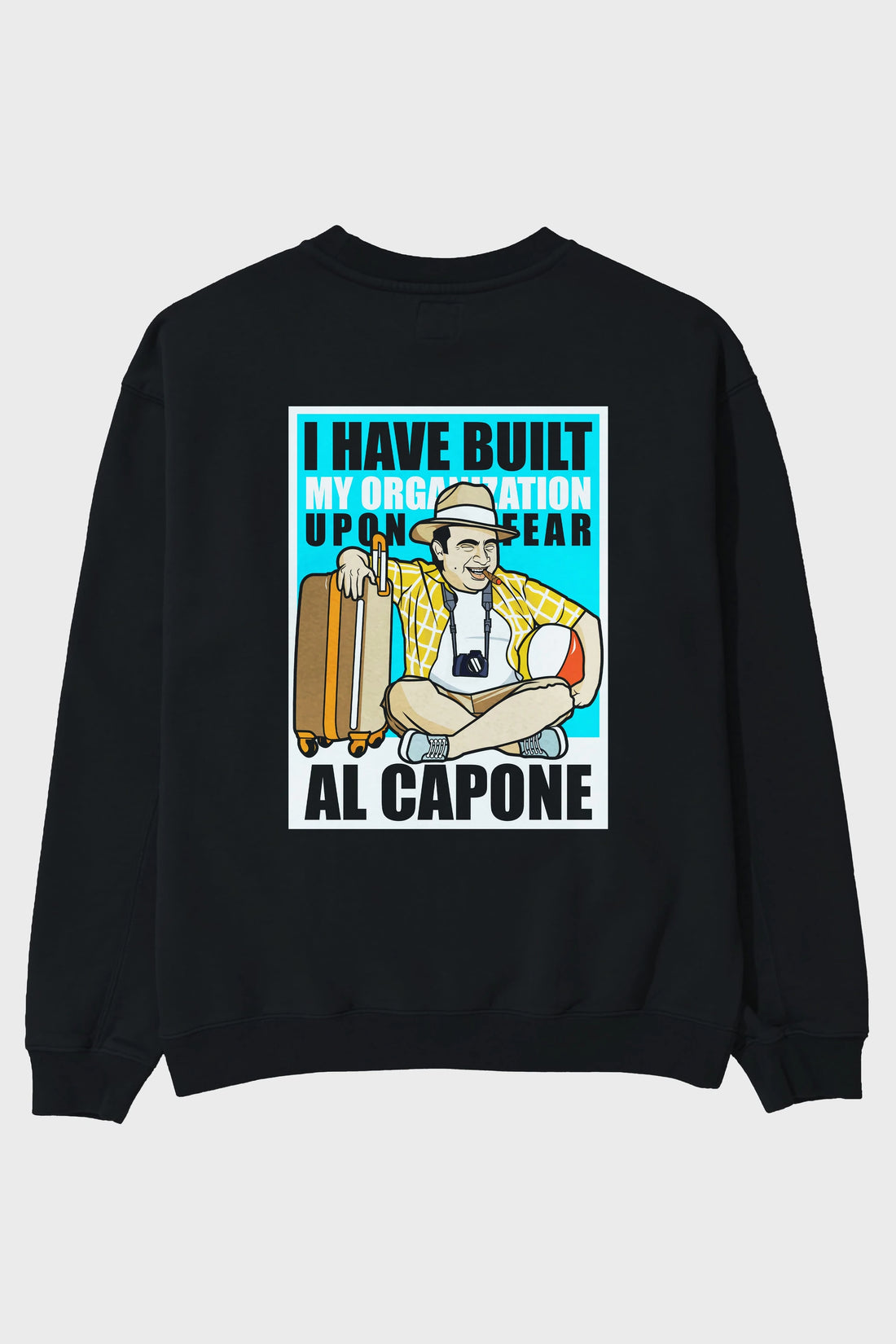 Al Capone Holiday Arka Baskılı Oversize Sweatshirt Erkek Kadın Unisex