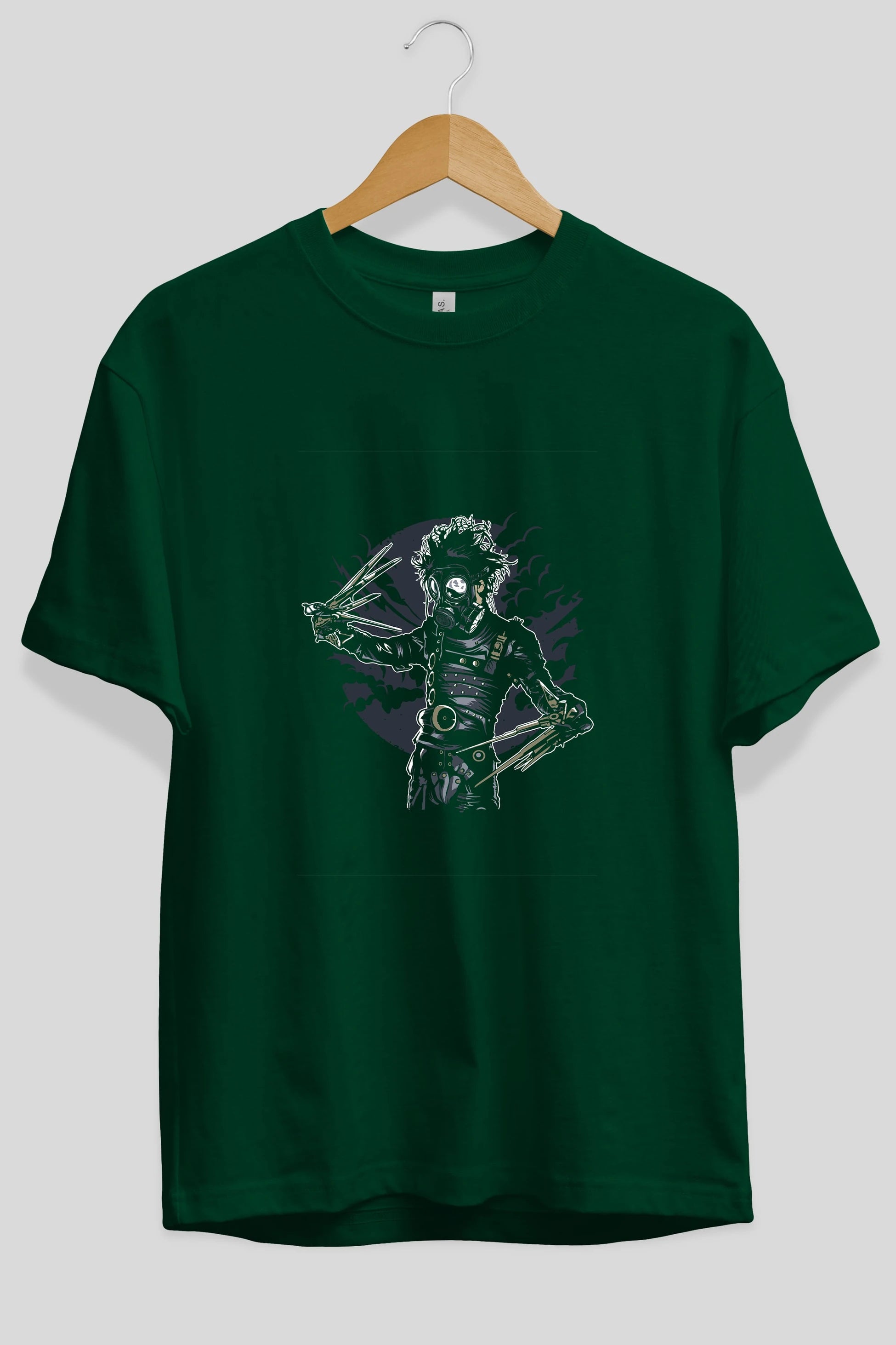 Gas Mask Scissors Ön Baskılı Oversize t-shirt Erkek Kadın Unisex %100 Pamuk tişort
