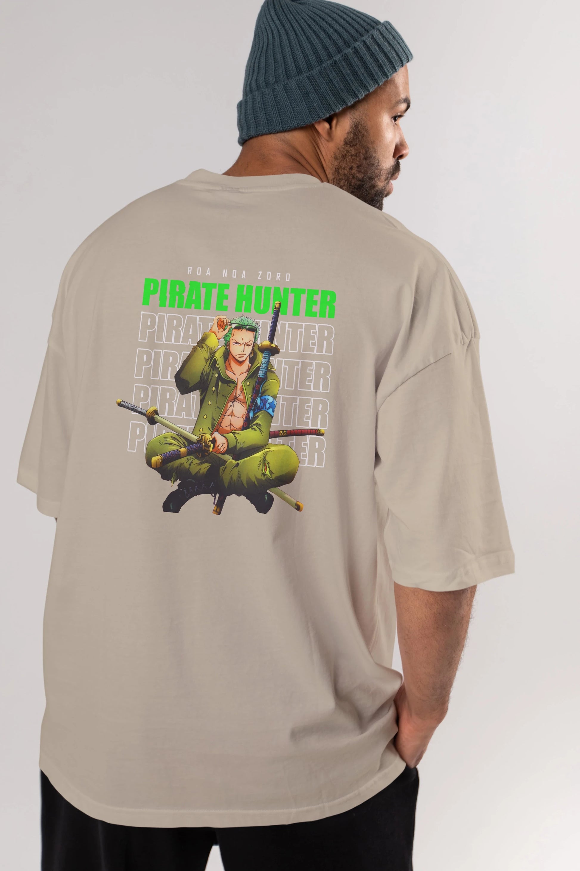 Roronoa Zoro 4 Anime Arka Baskılı Oversize t-shirt Erkek Kadın Unisex %100 pamuk tişort