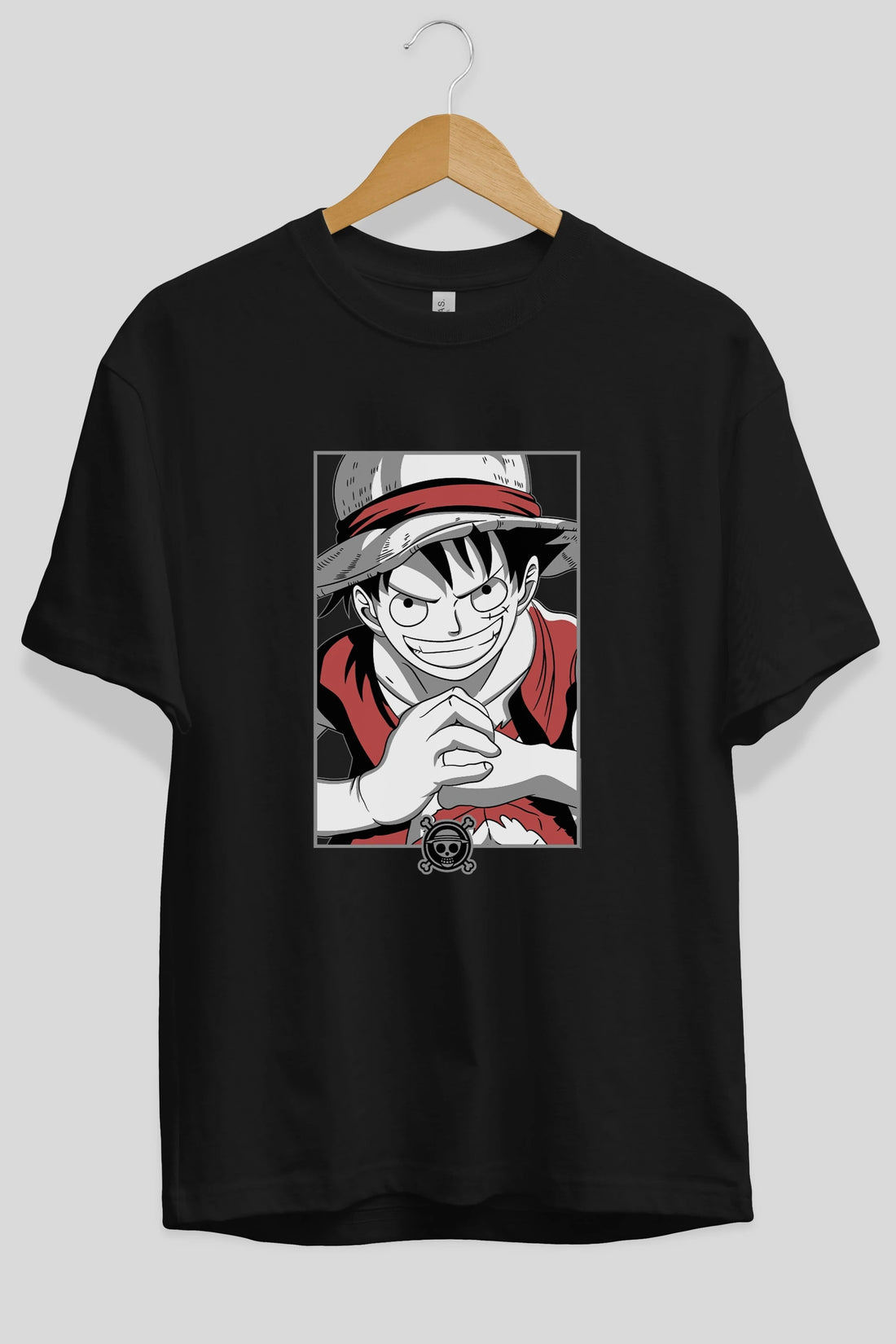 LUFF D. MONKEY OnePiece Anime Ön Baskılı Oversize t-shirt %100 pamuk Erkek Kadın Unisex