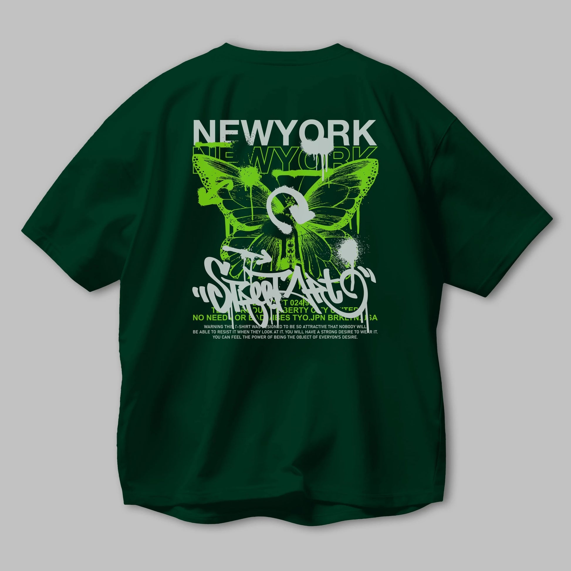 New York Street Style Arka Baskılı Oversize t-shirt Erkek Kadın Unisex