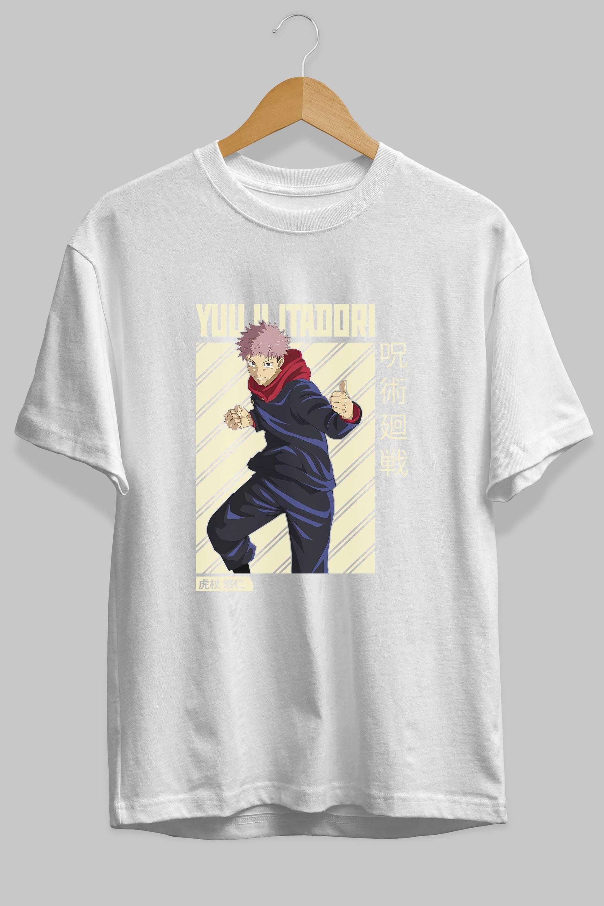 Yuuji Itadori 1 Anime Ön Baskılı Oversize t-shirt %100 pamuk Erkek Kadın Unisex
