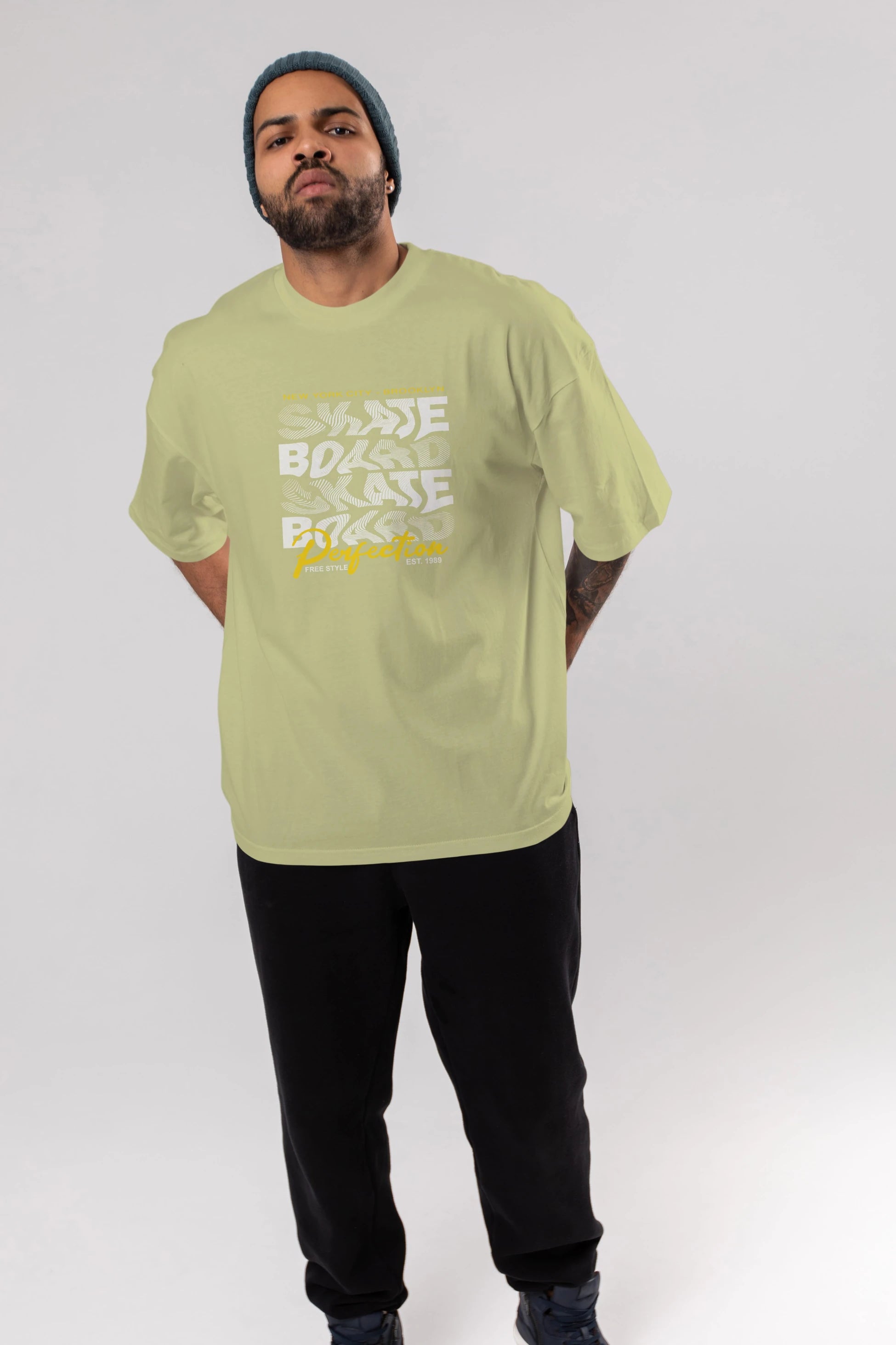 New York City and Brooklyn Ön Baskılı Oversize t-shirt Erkek Kadın Unisex