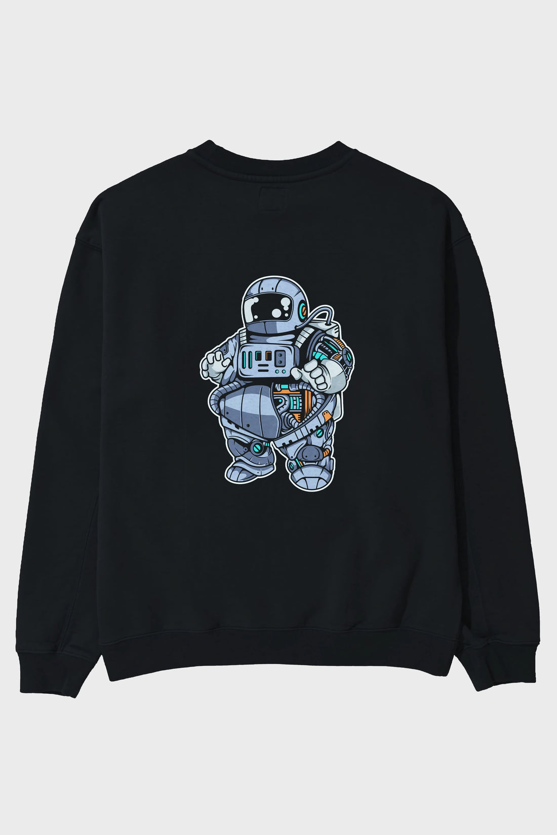 Fat Astronaut Robot Arka Baskılı Oversize Sweatshirt Erkek Kadın Unisex