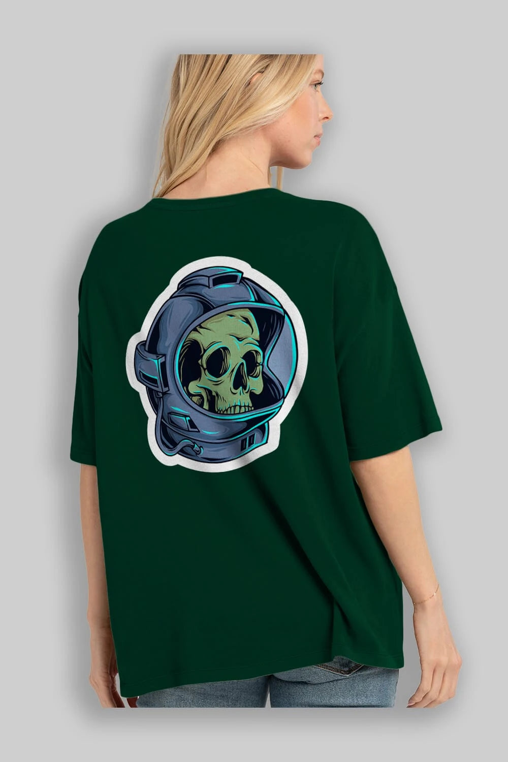 Astroskull Sticker Arka Baskılı Oversize t-shirt Erkek Kadın Unisex