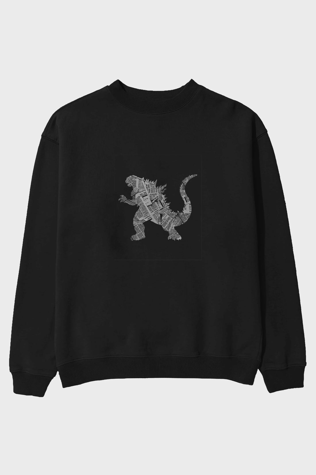 Kaiju Ön Baskılı Oversize Sweatshirt Erkek Kadın Unisex